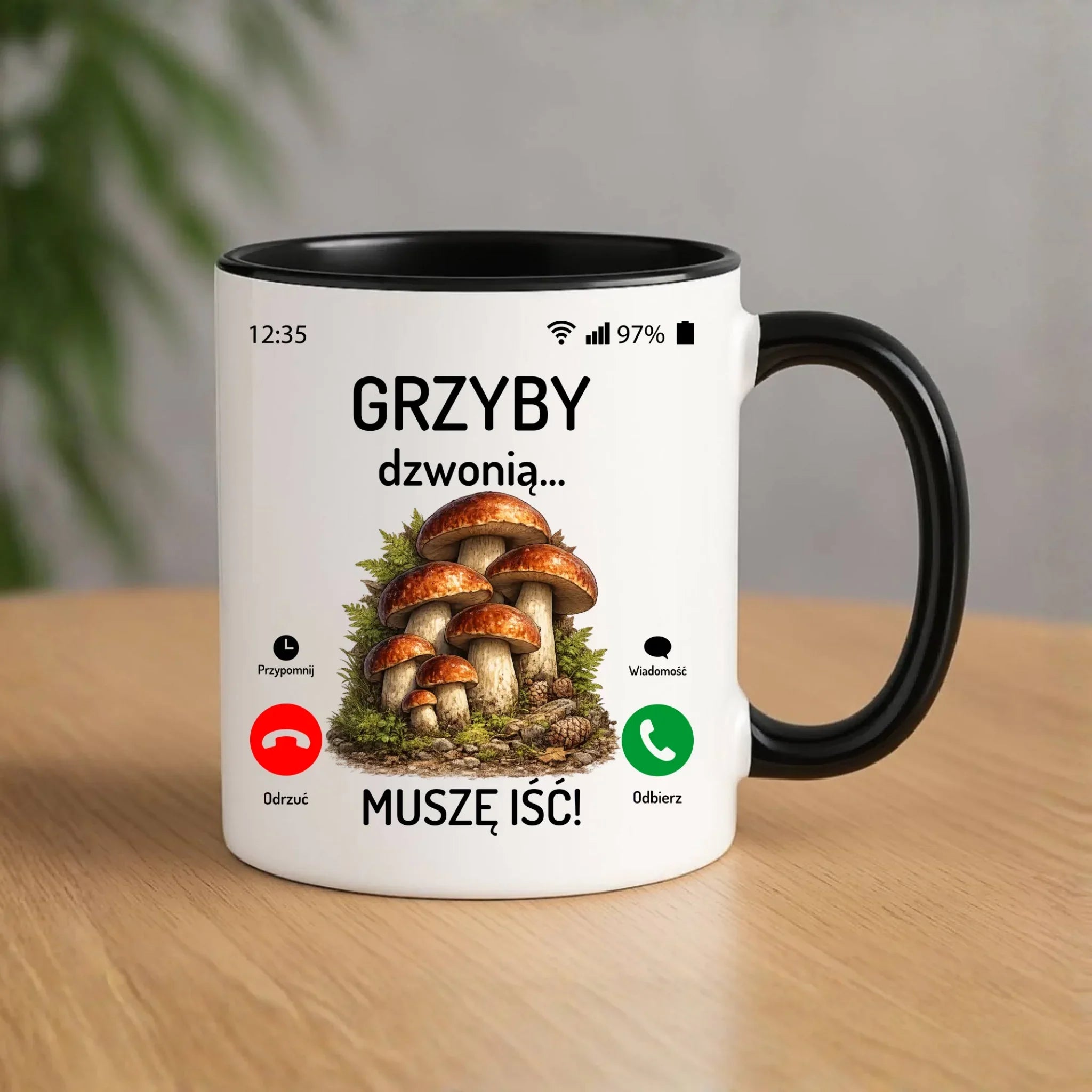 Kubek dla dziadka grzybiarza - Grzyby dzwonią muszę iść D36 - StoryCups.pl