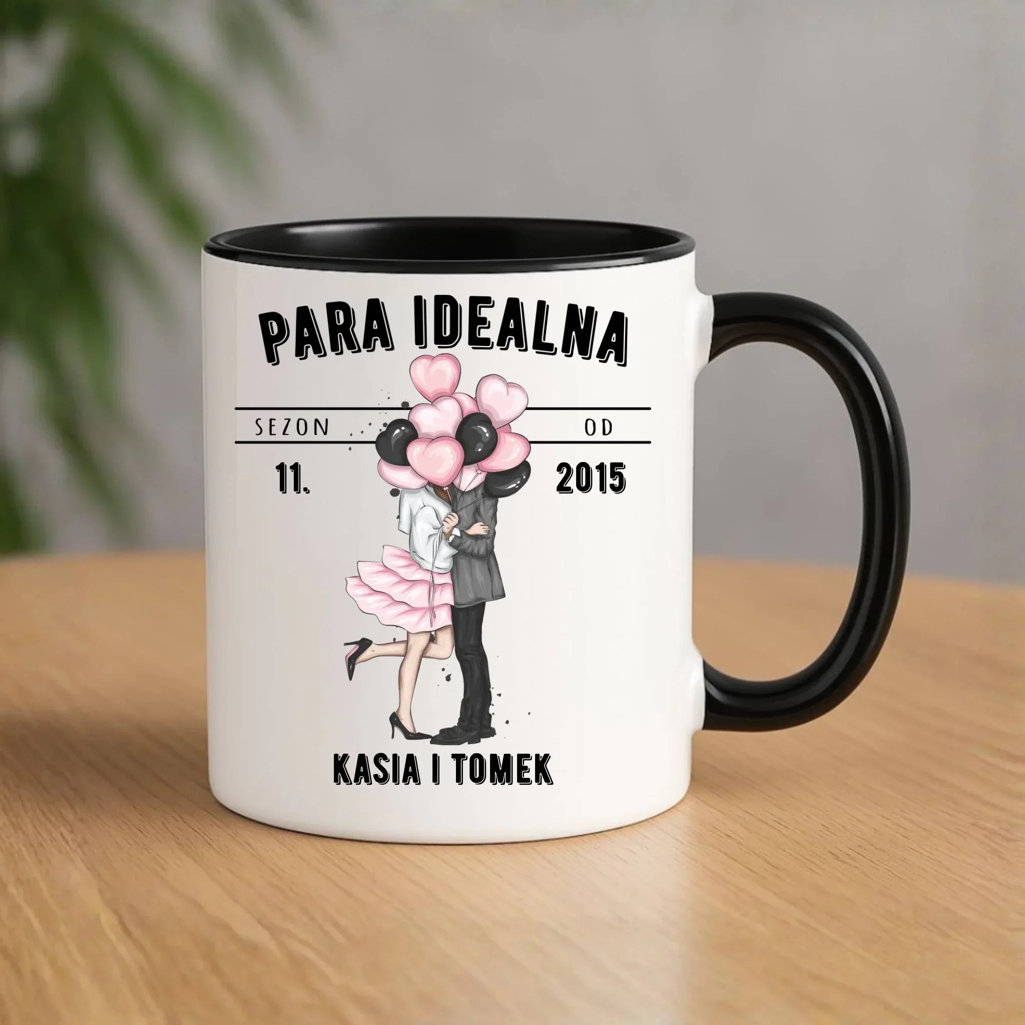 Kubek dla par na rocznicę - Para idealna - personalizowany W11 - StoryCups.pl