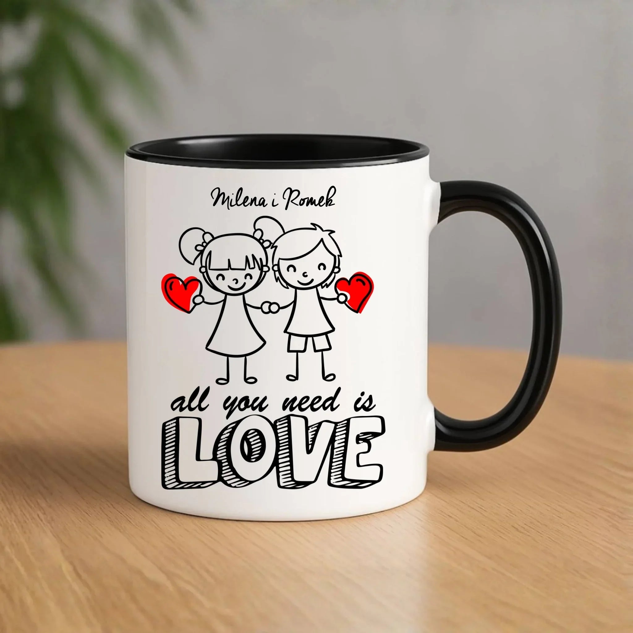 Kubek dla par - All You need is love - personalizowany W13 - StoryCups.pl
