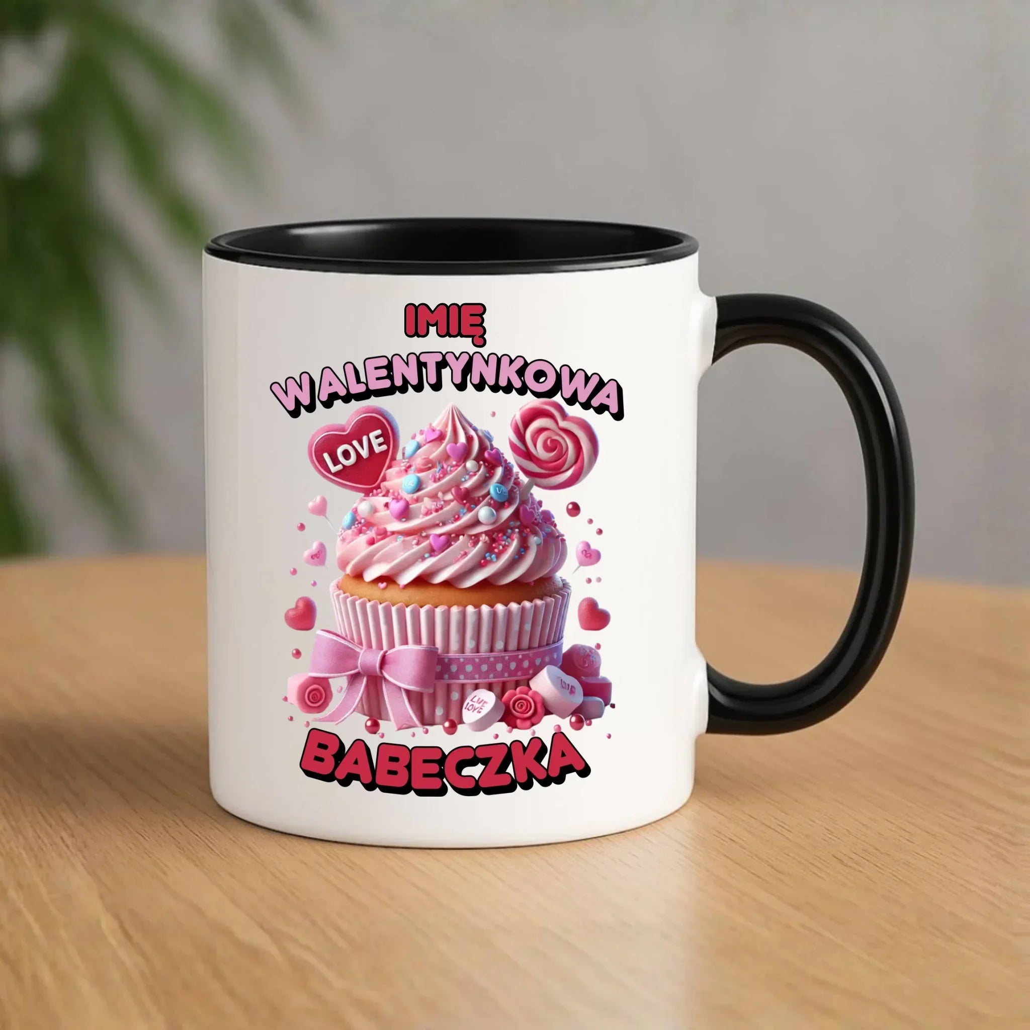 Kubek na Walentynki - Walentynkowa Babeczka - personalizowany W21 - StoryCups.pl