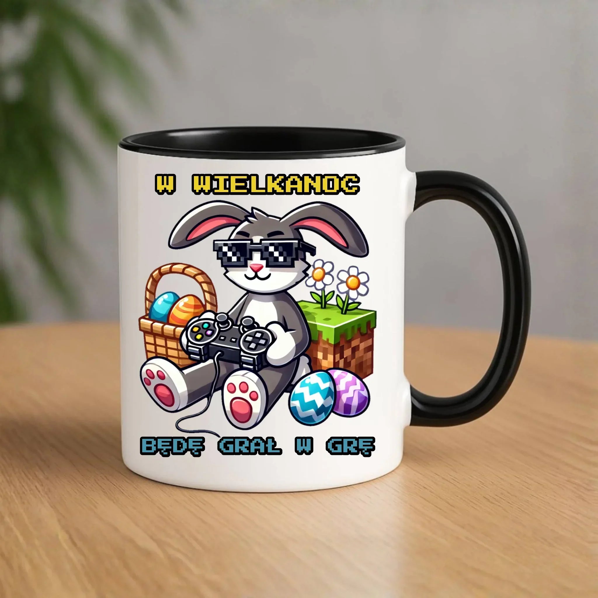 Kubek Wielkanocny - Zajączek w stylu Minecraft Gamer WN22 - StoryCups.pl