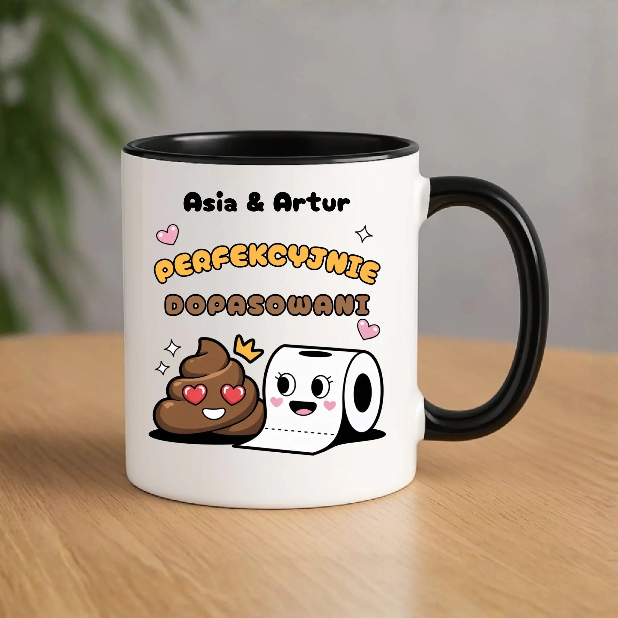 Kubek dla par - Perfekcyjnie dopasowani - personalizowany W81 - StoryCups.pl