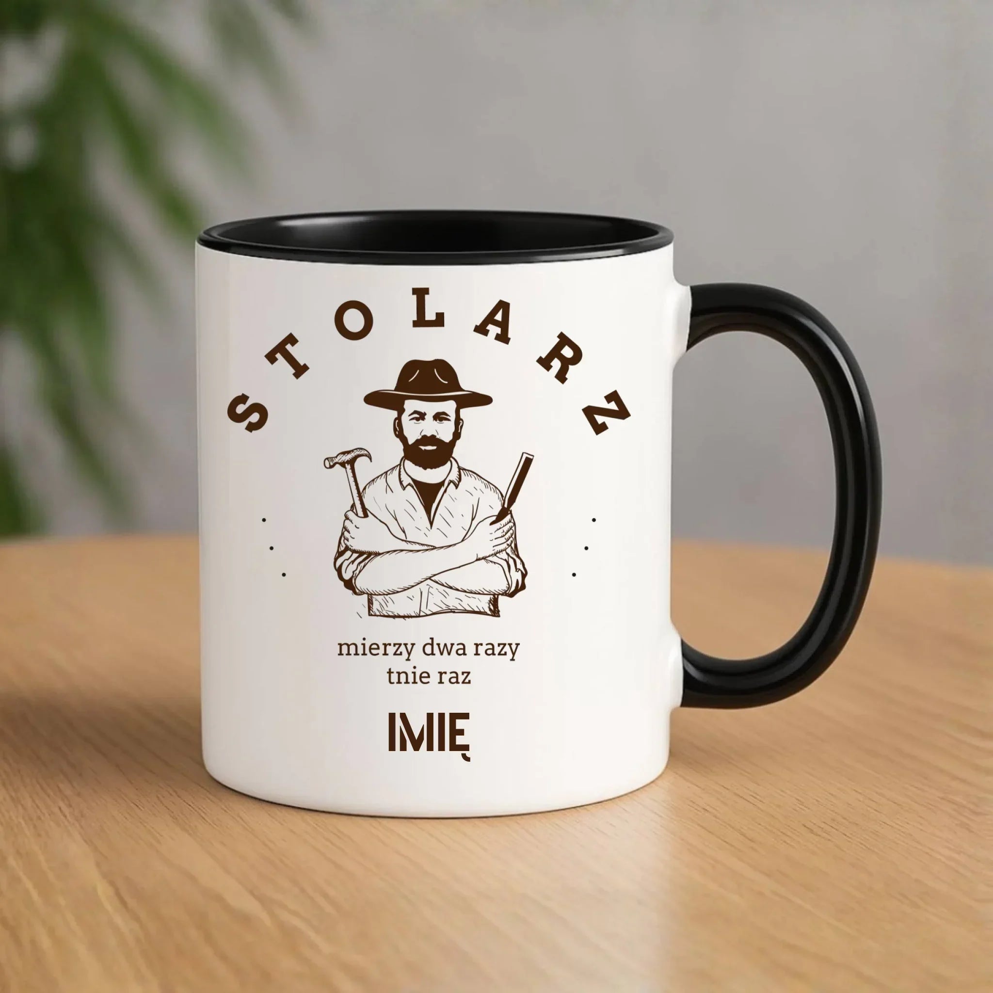 Kubek dla stolarza - Mierzy dwa razy tnie raz - personalizowany ZS02 - StoryCups.pl