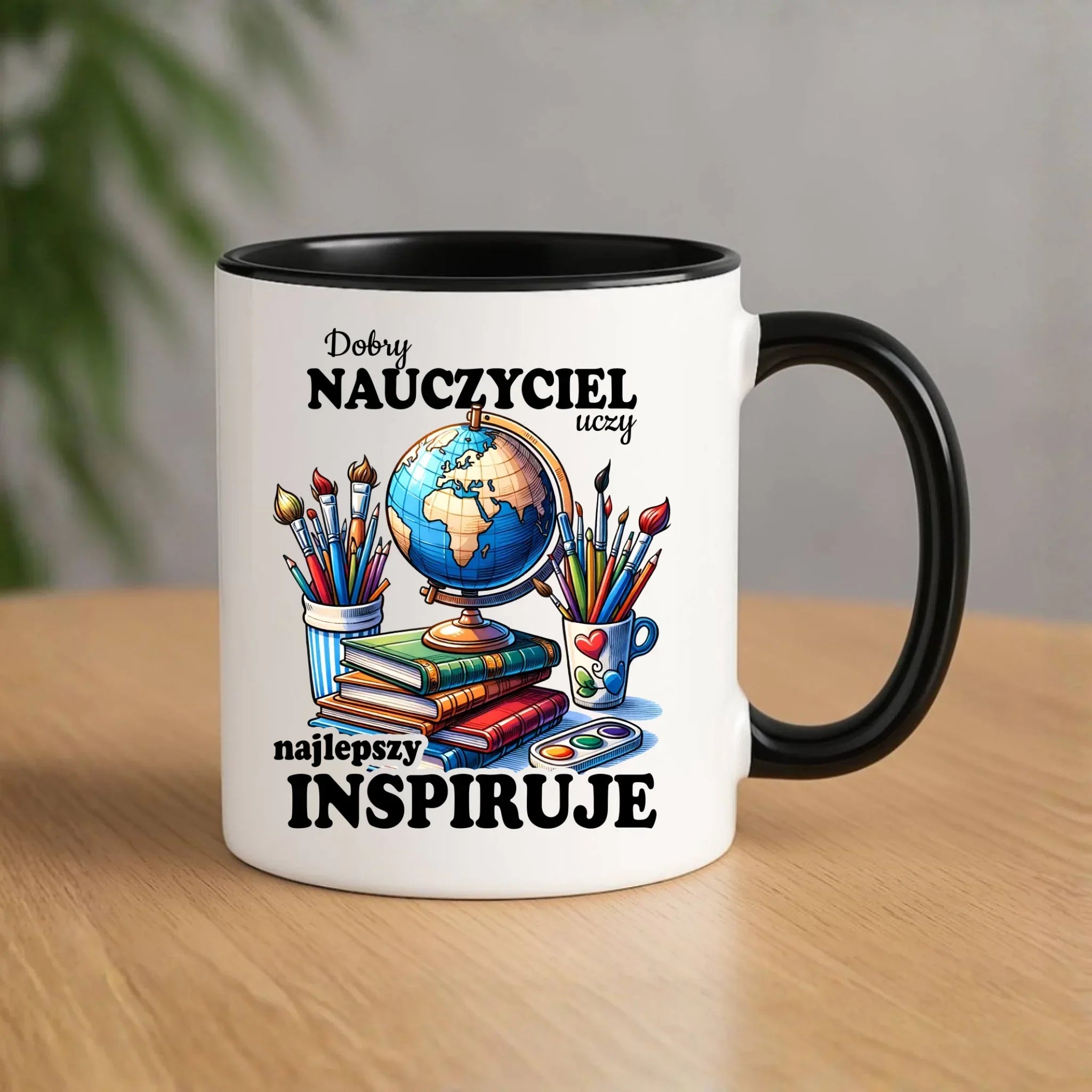 Kubek dla nauczyciela - Dobry nauczyciel uczy najlepszy inspiruje N72 - StoryCups.pl