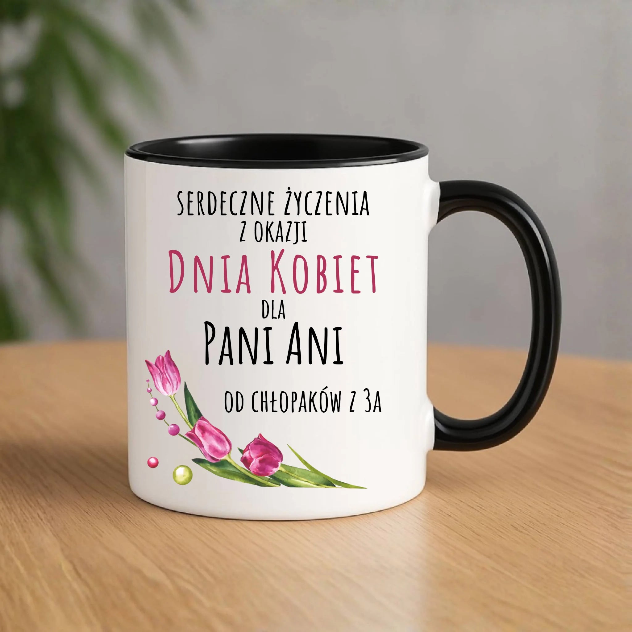 Kubek na Dzień Kobiet - Serdeczne życzenia - personalizowany DK01