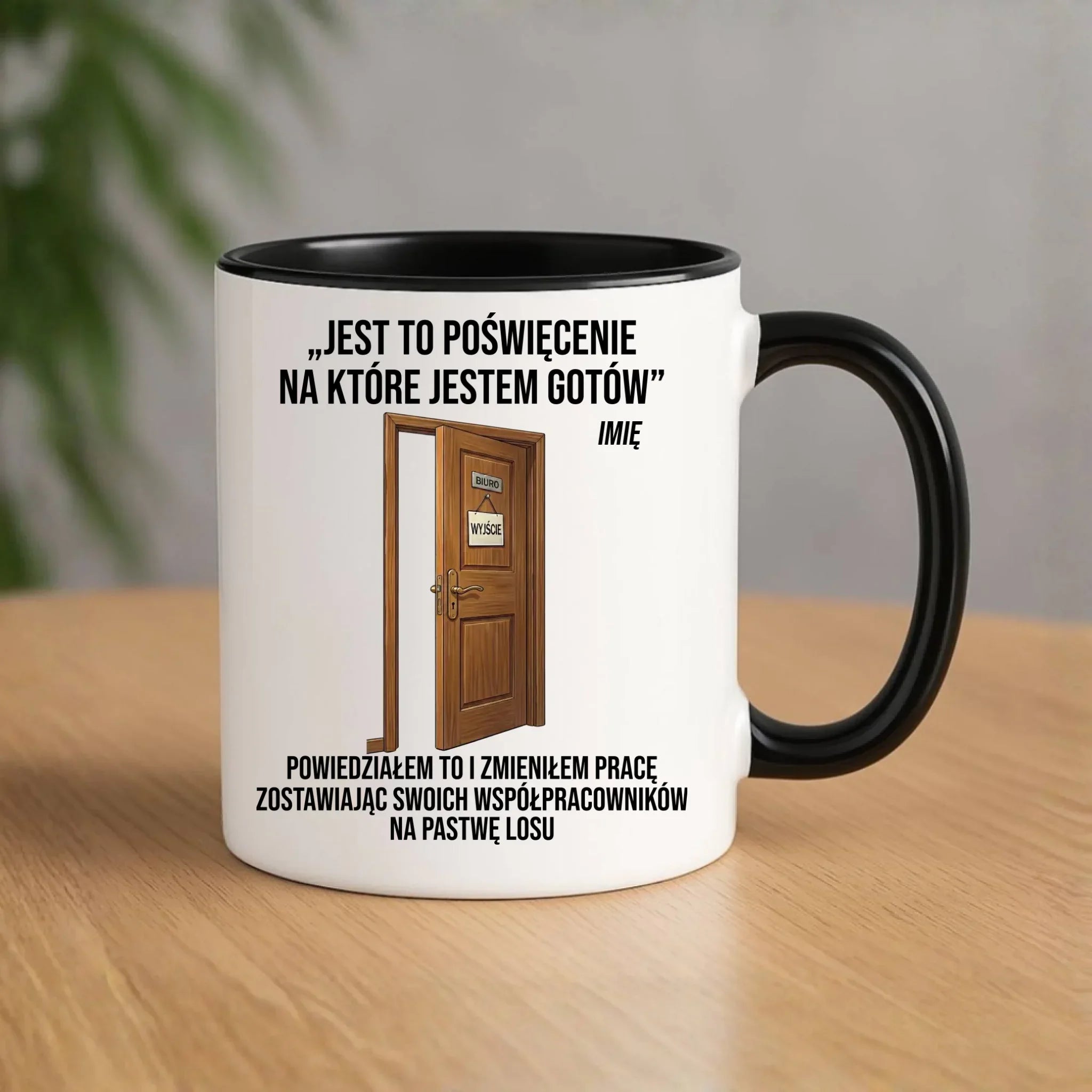 Kubek na odejście z pracy - Poświęcenie, na które jestem gotów - personalizowany OP02 - StoryCups.pl