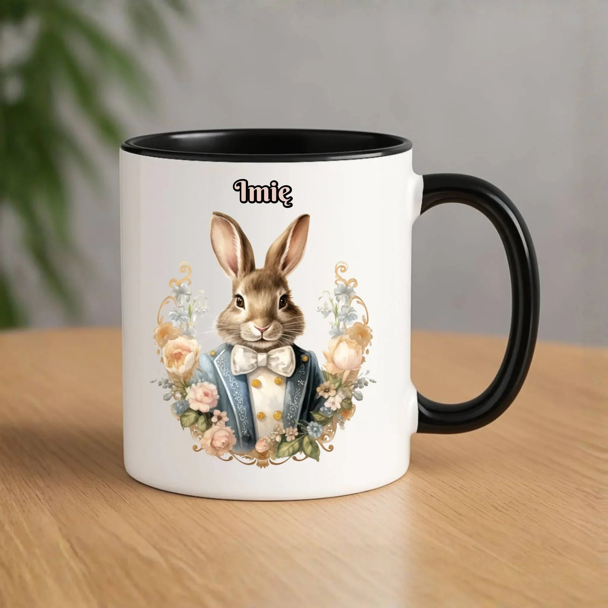 Kubek na Wielkanoc - Elegancki Pan Zając - Prezent personalizowany WN06 - StoryCups.pl