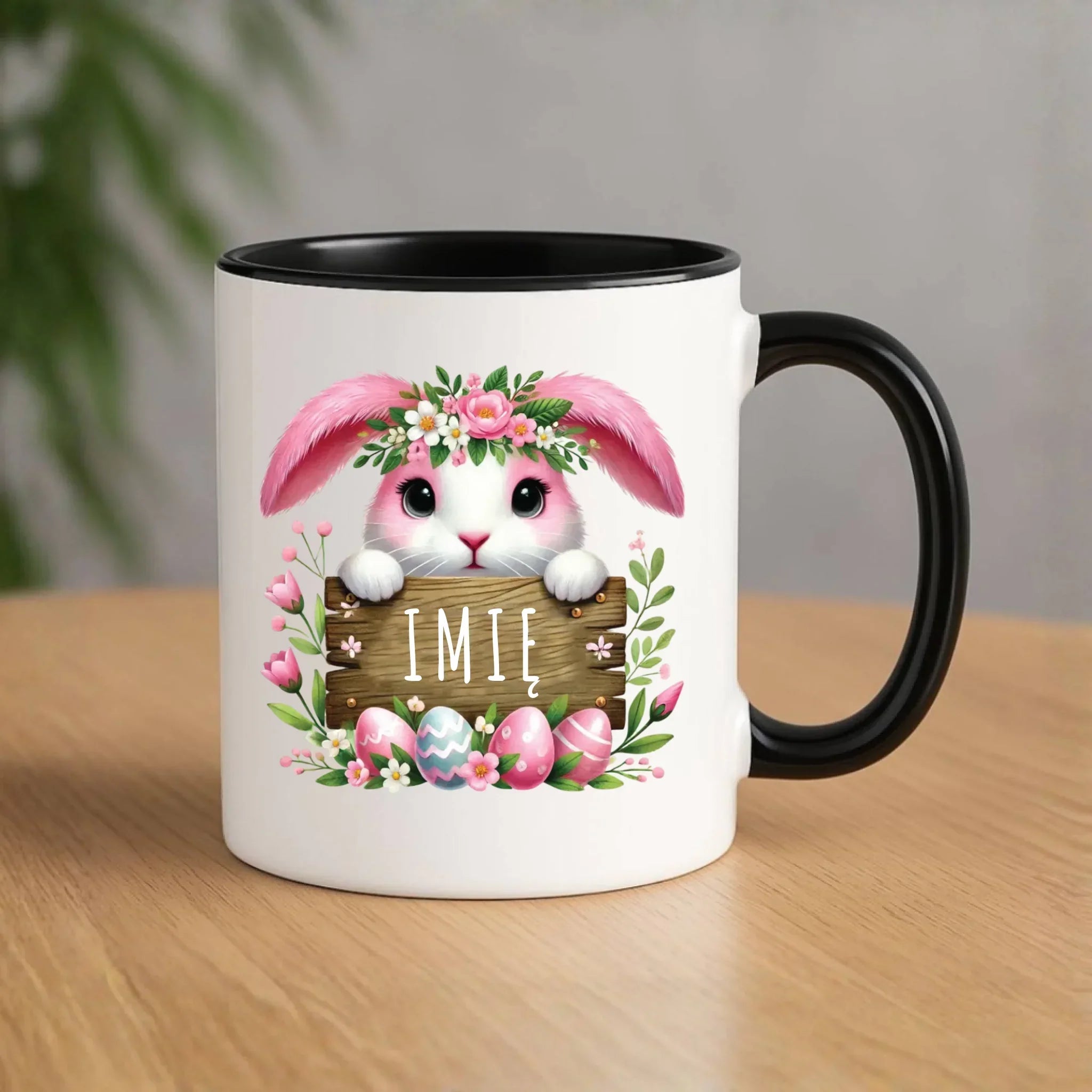 Kubek na Wielkanoc - Słodki Różowy Zajączek - Prezent personalizowany WN07 - StoryCups.pl