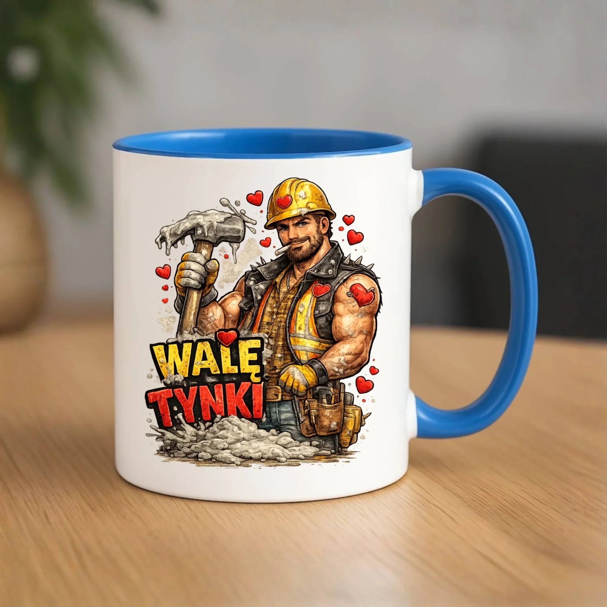 Kubek na Walentynki - Budowlaniec Walę tynki W64 - StoryCups.pl