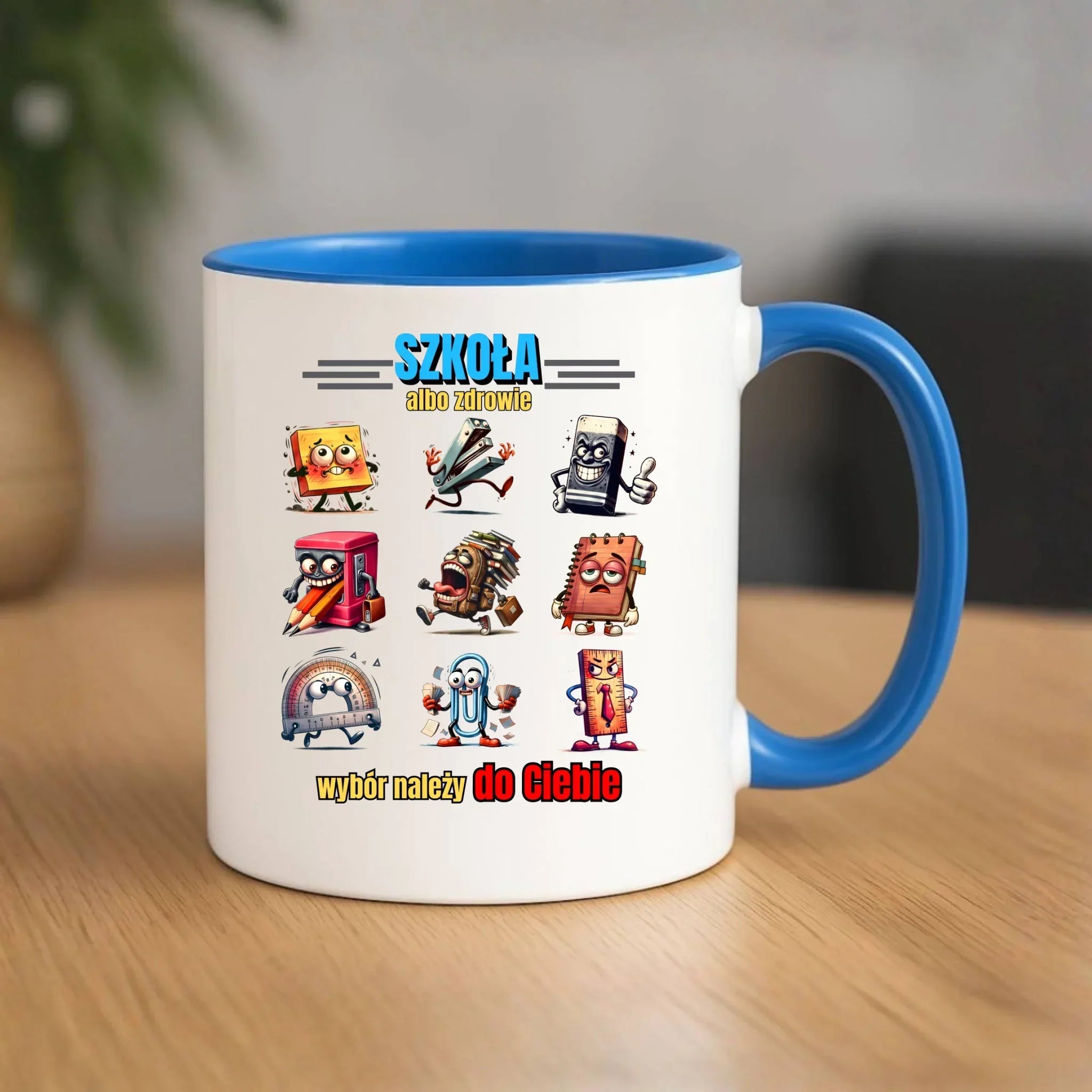 Kubek szkolny - Szkoła albo zdrowie - śmieszny SZ14 - StoryCups.pl