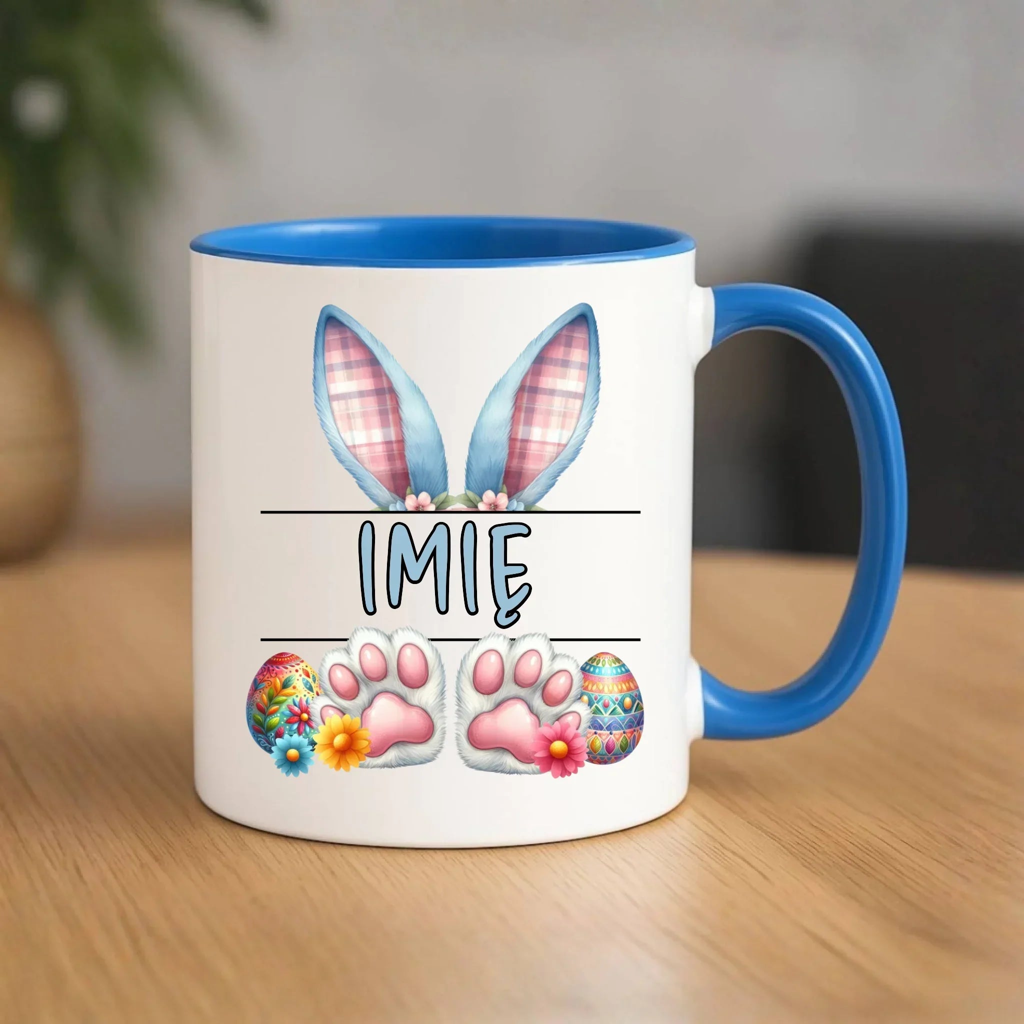 Kubek wielkanocny dla chłopca - Zajączek - personalizowany WN11 - StoryCups.pl