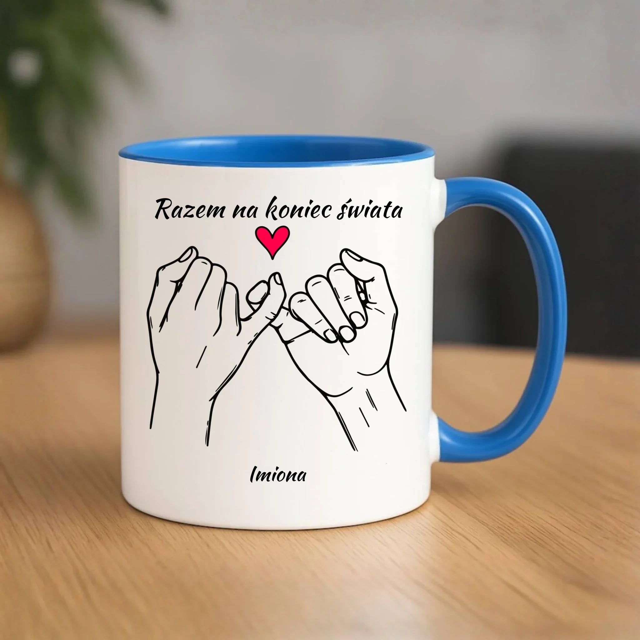 Kubek dla par - Razem na koniec świata - personalizowany W60 - StoryCups.pl