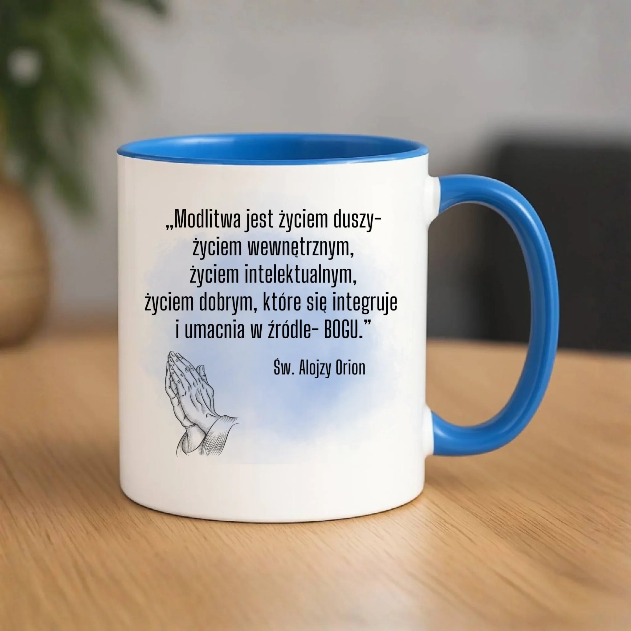 Kubek chrześcijański - Modlitwa jest życiem duszy św. Alojzy Orion DU02 - StoryCups.pl