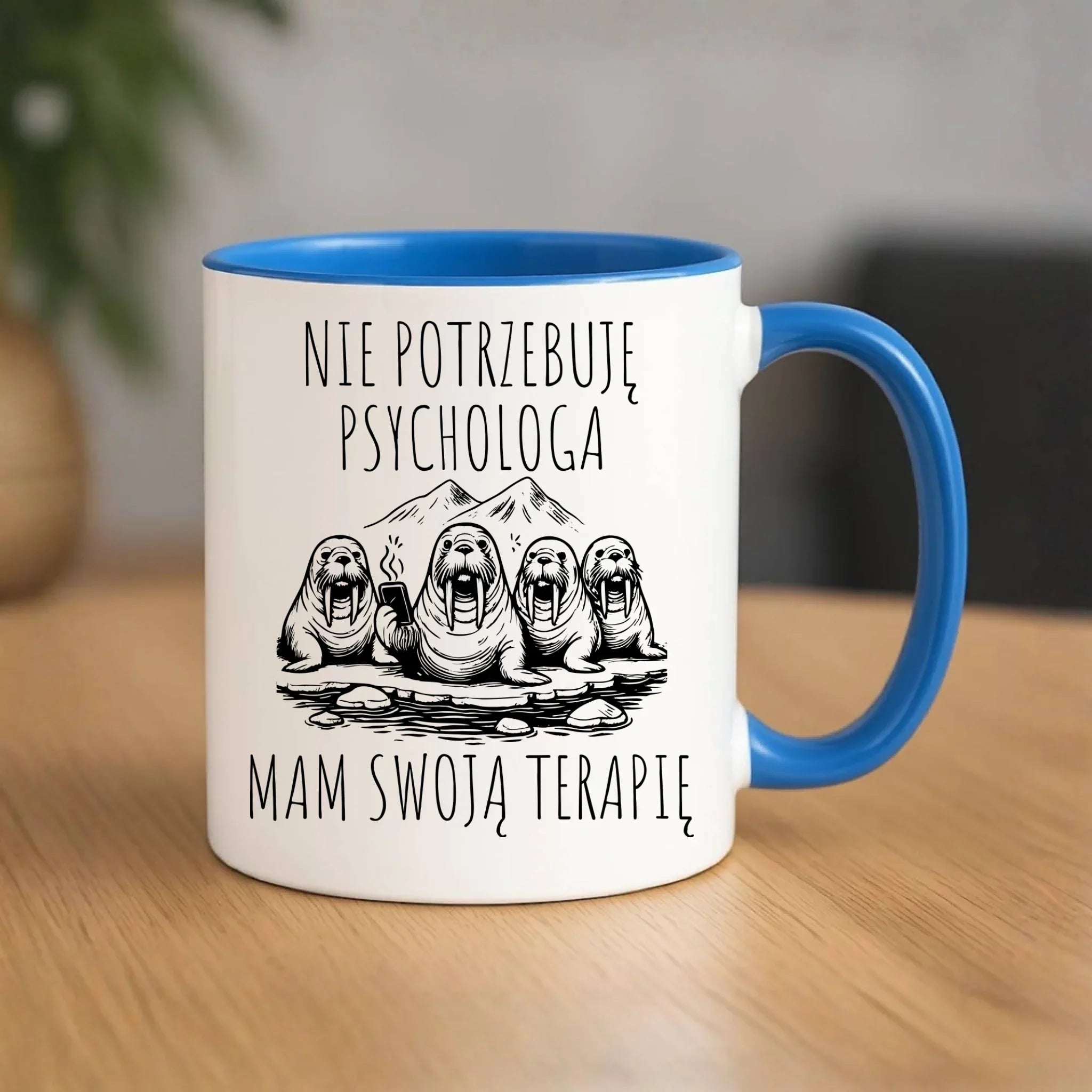 Kubek - prezent dla morsa - Nie potrzebuję psychologa HM14 - StoryCups.pl