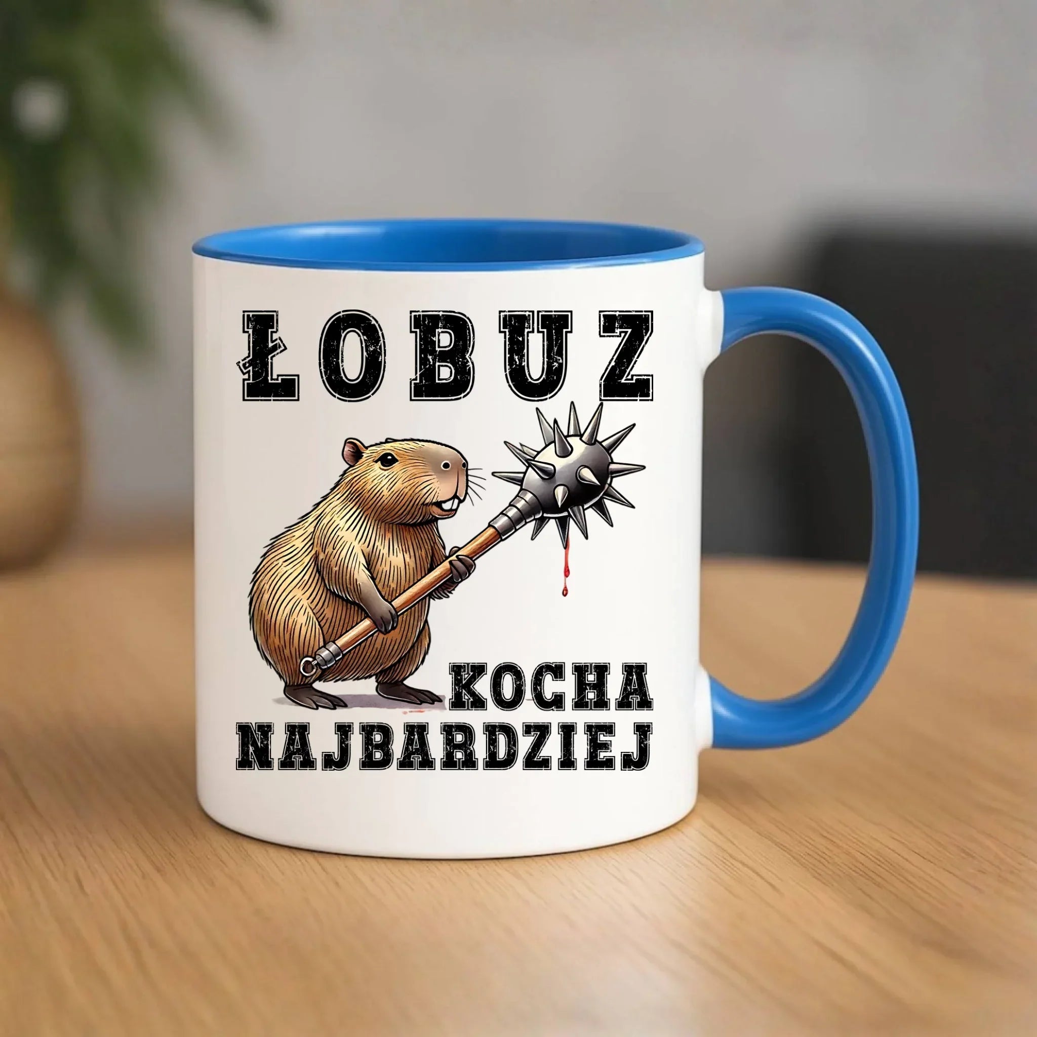 Kubek - prezent dla chłopaka - Łobuz kapibara z maczugą DCH17 - StoryCups.pl