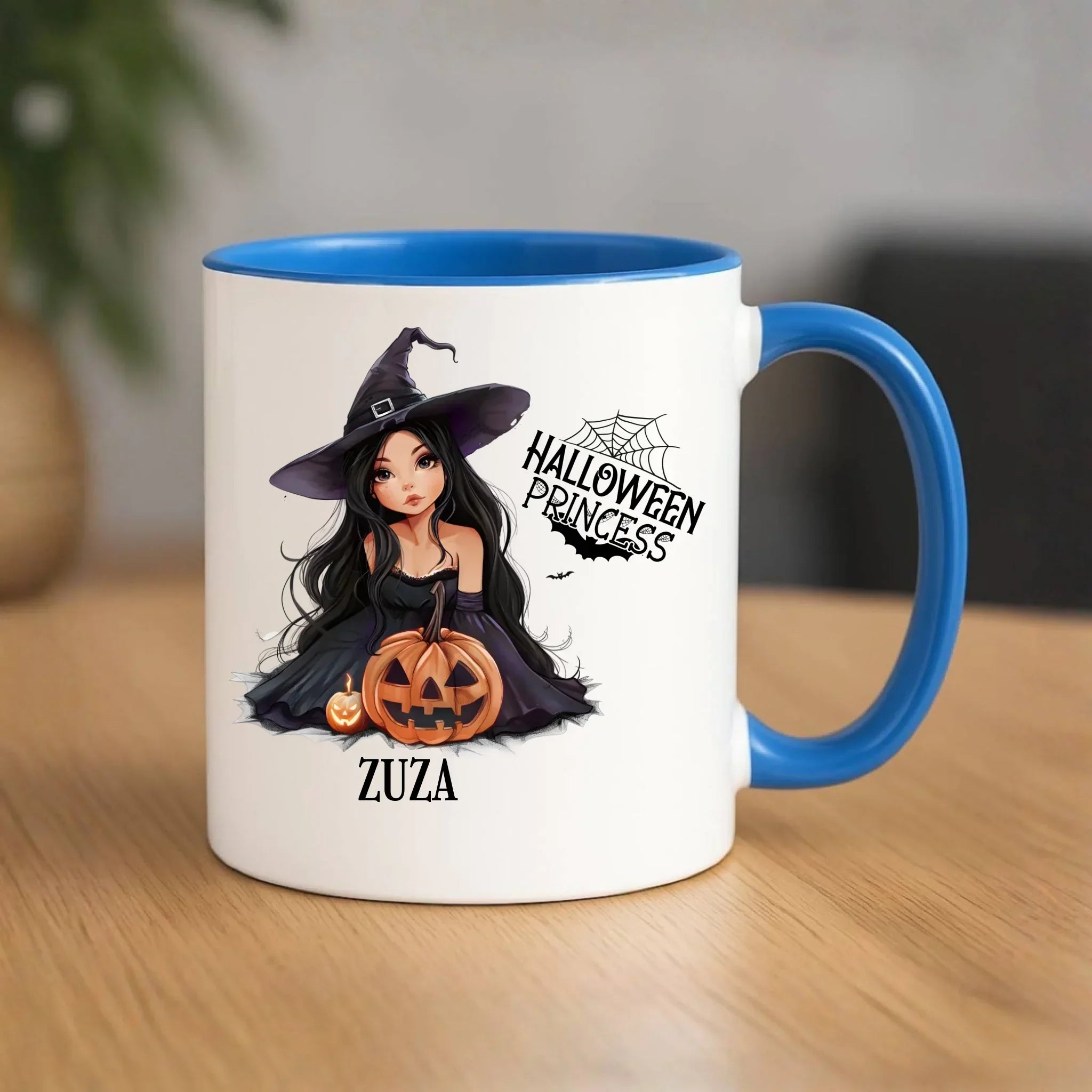 Kubek halloweenowy - Czarownica z dynią - personalizowany HL10 - StoryCups.pl