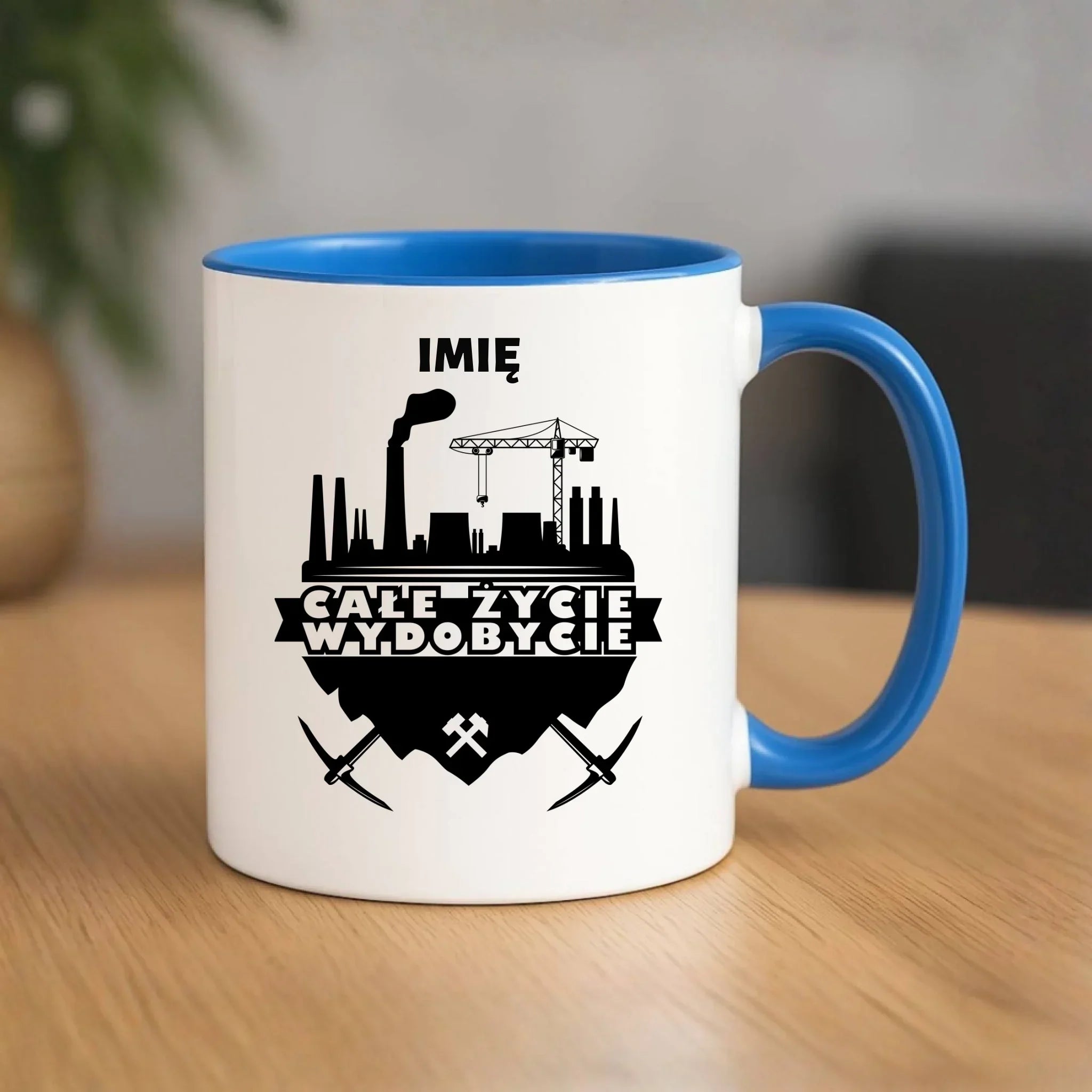 Kubek - prezent dla górnika - Całe życie wydobycie - personalizowany G09 - StoryCups.pl