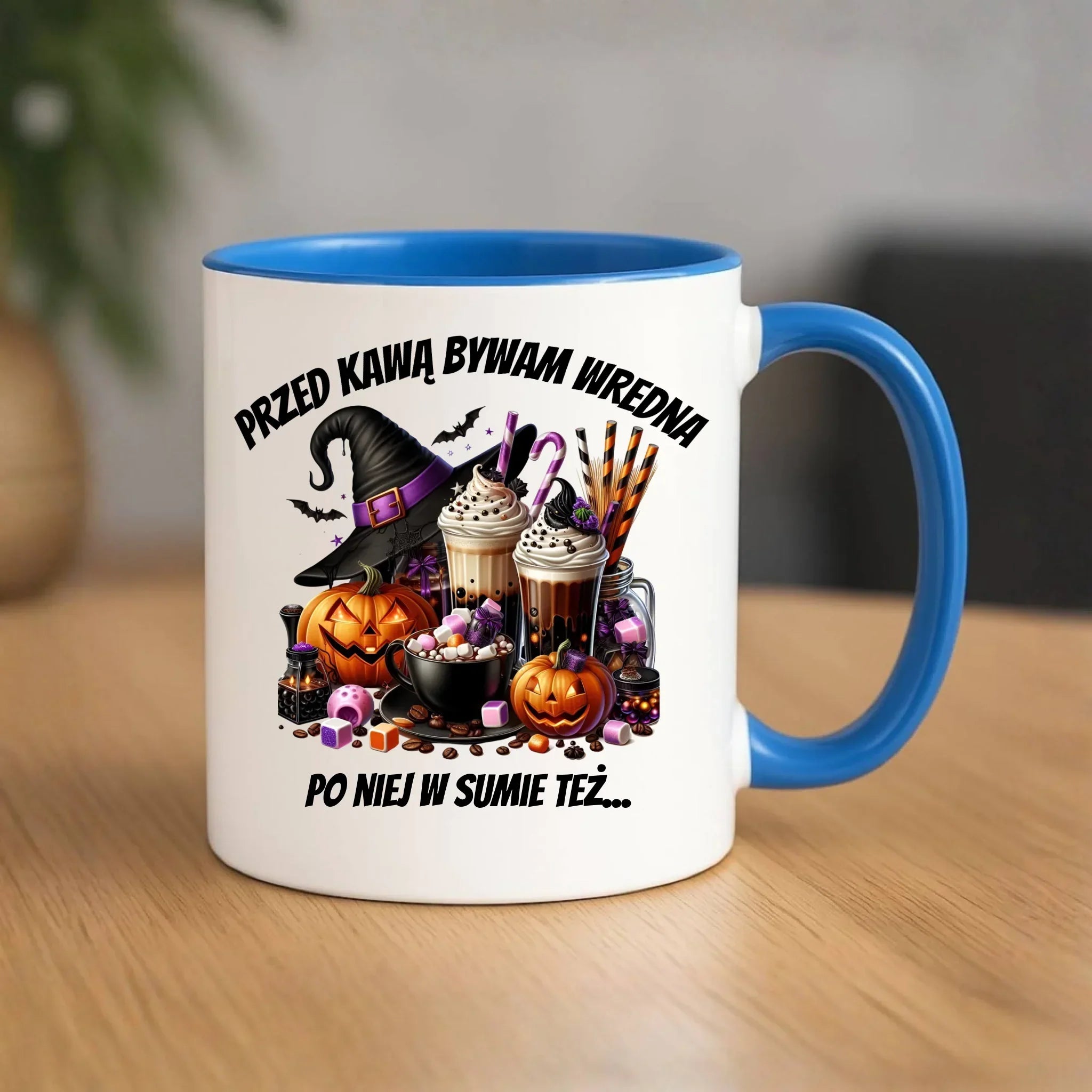 Kubek Halloween – Przed kawą bywam wredna, po niej w sumie też HL30 - StoryCups.pl