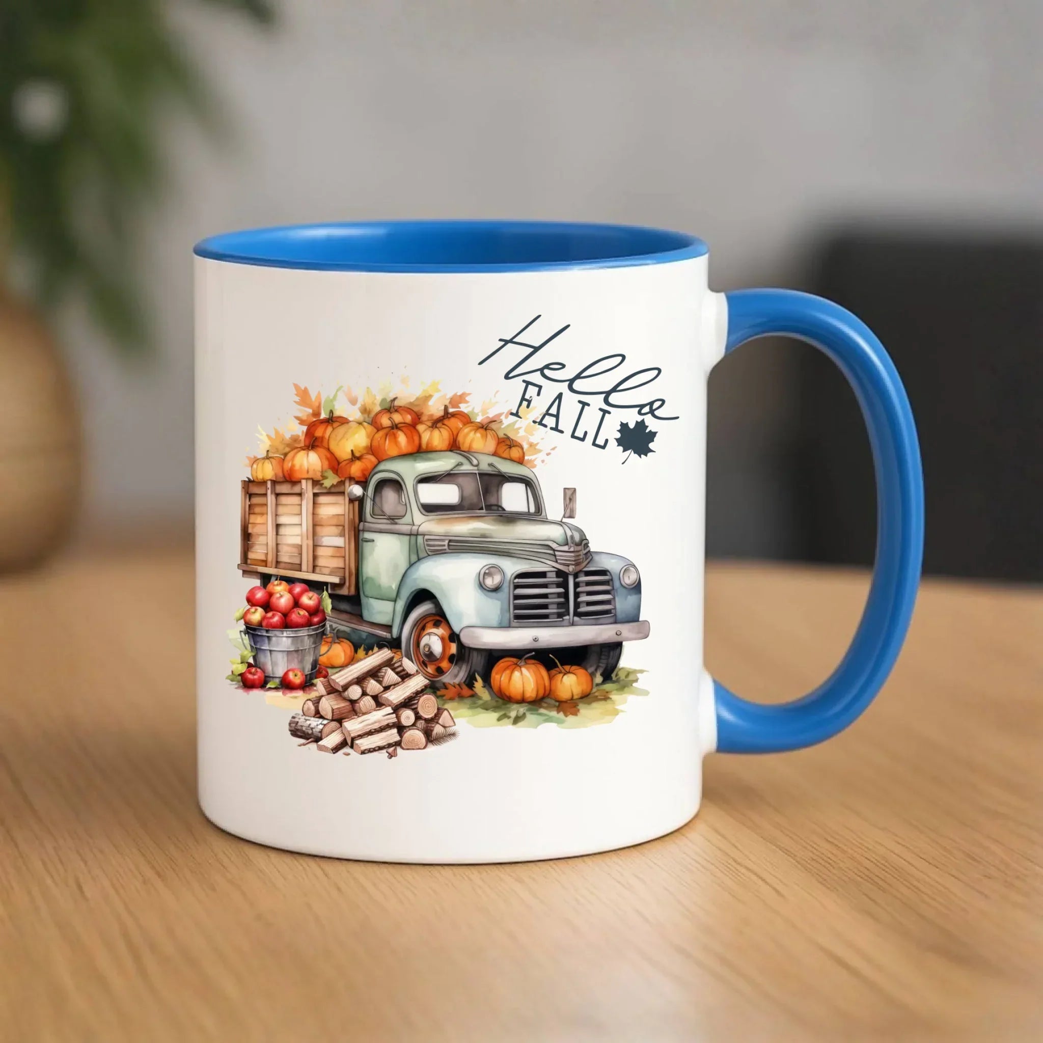 Kubek jesień – Hello Fall ciężarówka z dyniami JS08 - StoryCups.pl
