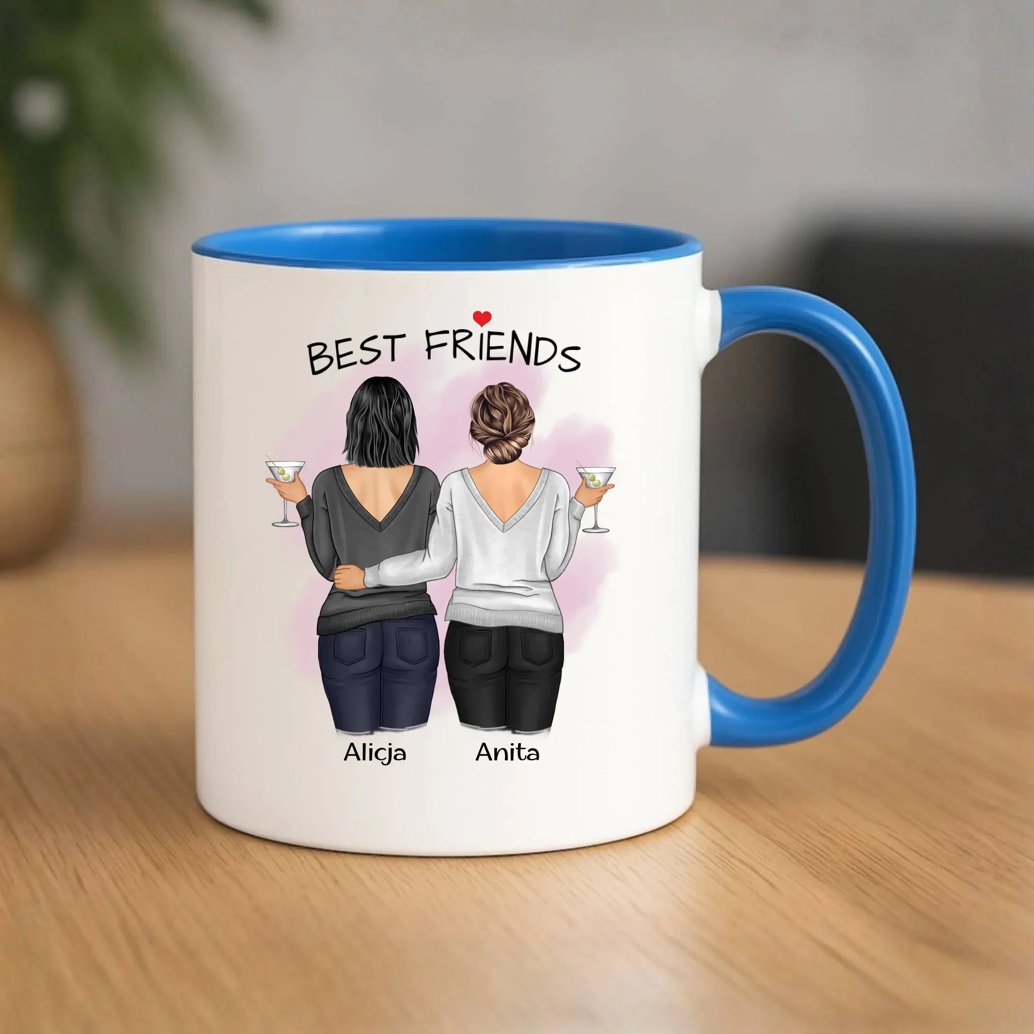 Kubek - prezent dla przyjaciółki - Best Friends - personalizowane postacie 2-4 osoby PR03