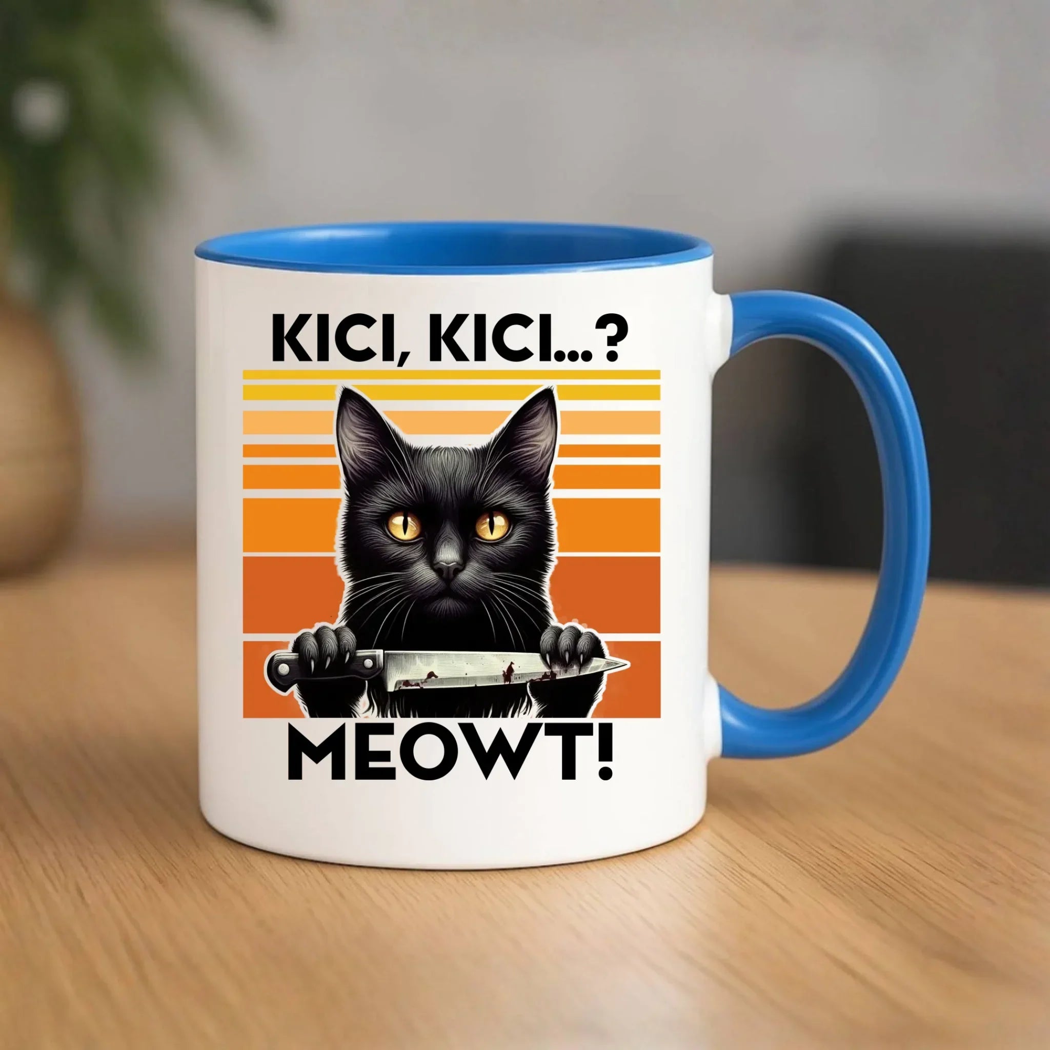Kubek - Kot z nożem - Kici, kici... MEOWT! HL17 - StoryCups.pl