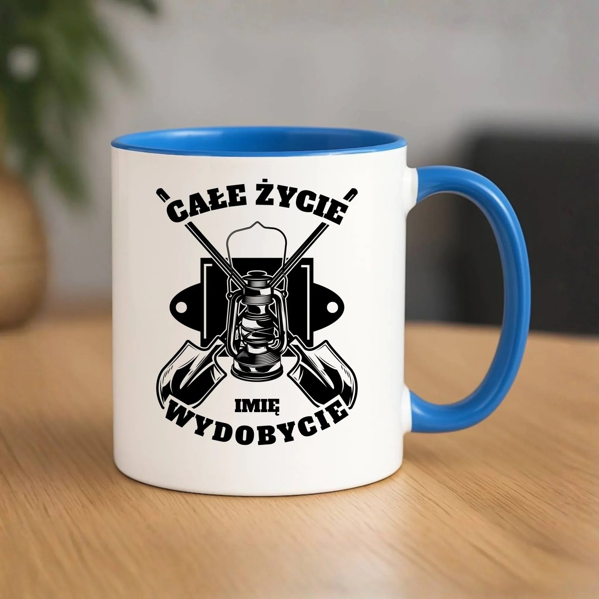 Kubek - prezent dla górnika - Całe życie wydobycie - personalizowany G01 - StoryCups.pl