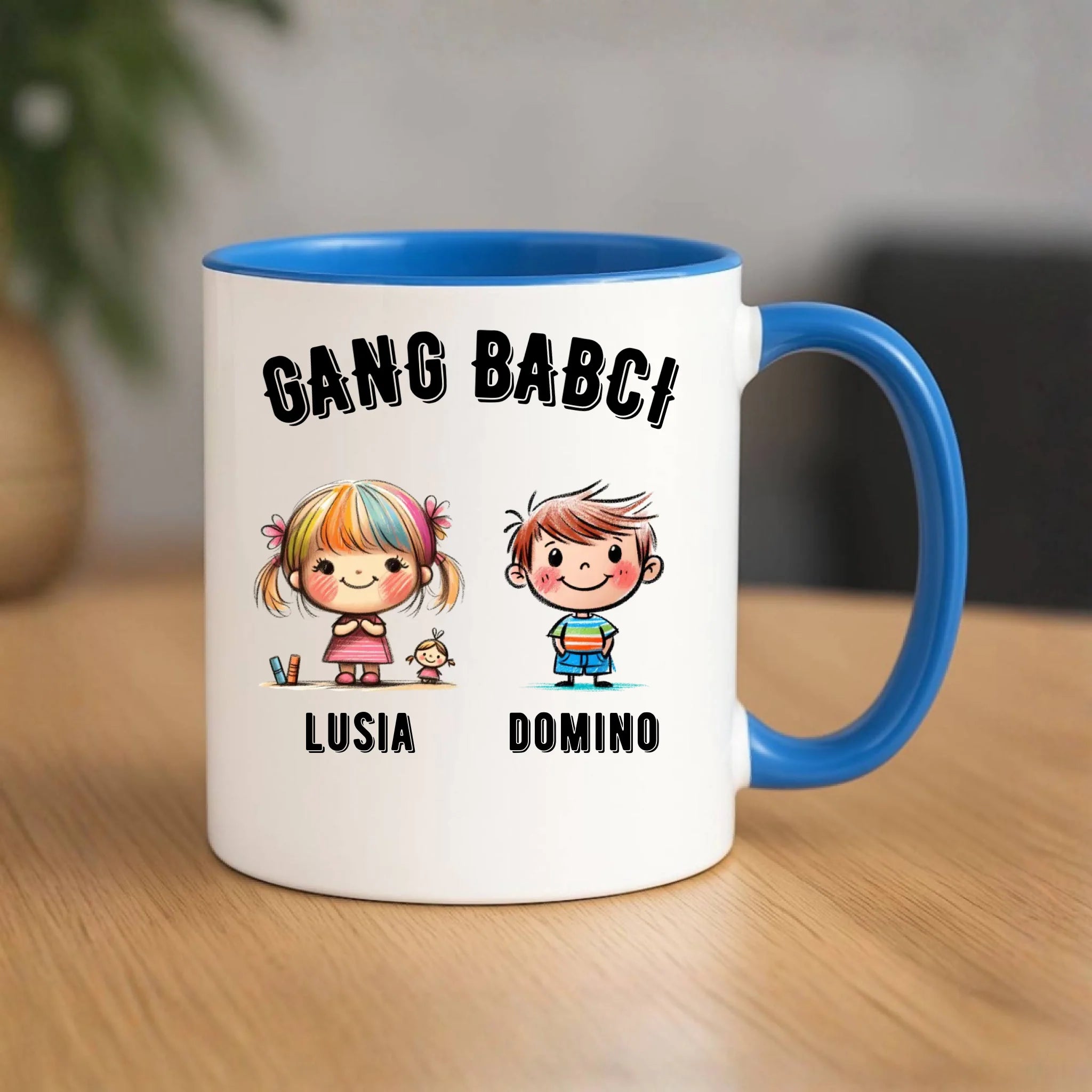 Kubek dla babci - Gang Babci imiona wnuków 2-6 - personalizowany B18