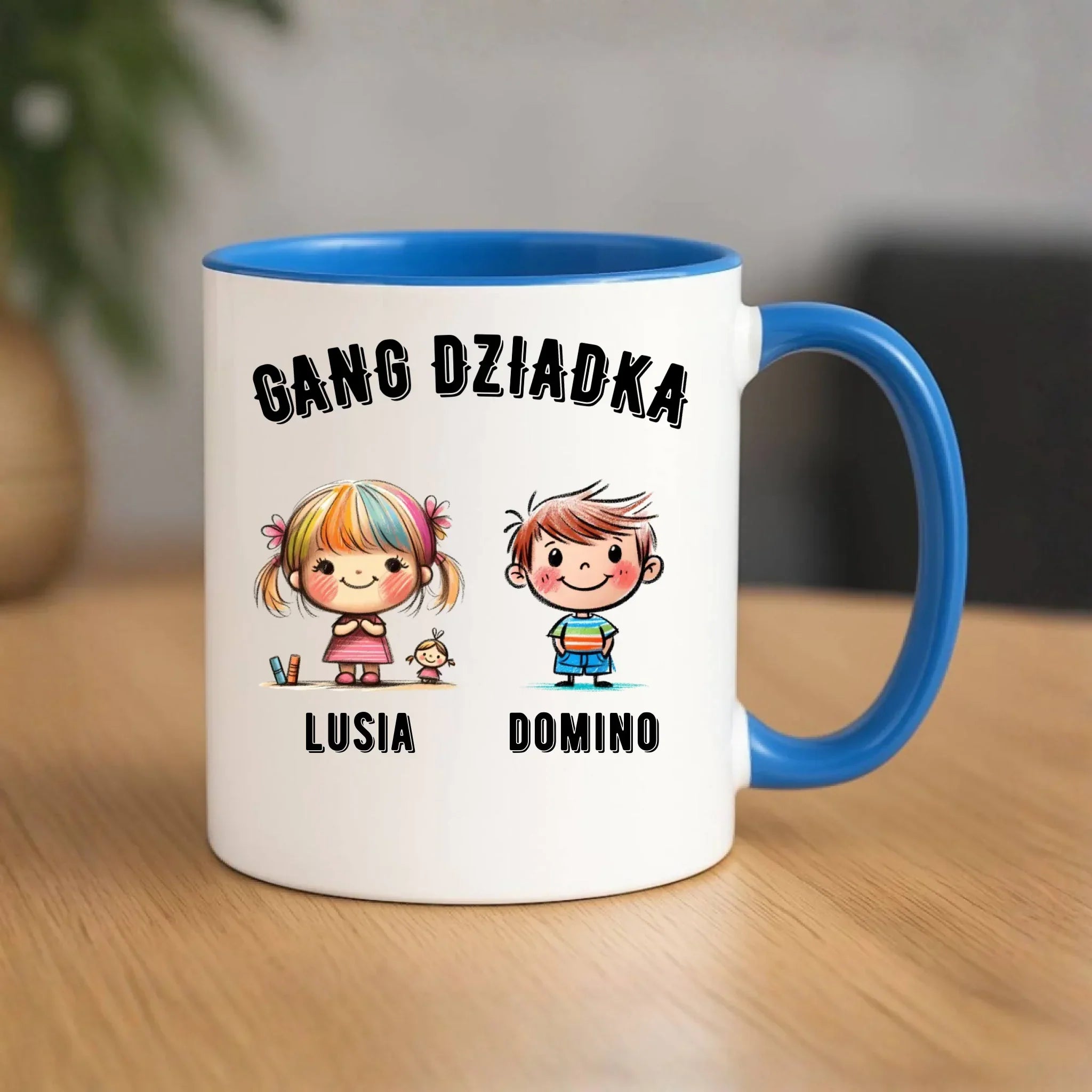 Kubek dla dziadka - Gang Dziadka imiona wnuków 2-6 - personalizowany D18 - StoryCups.pl
