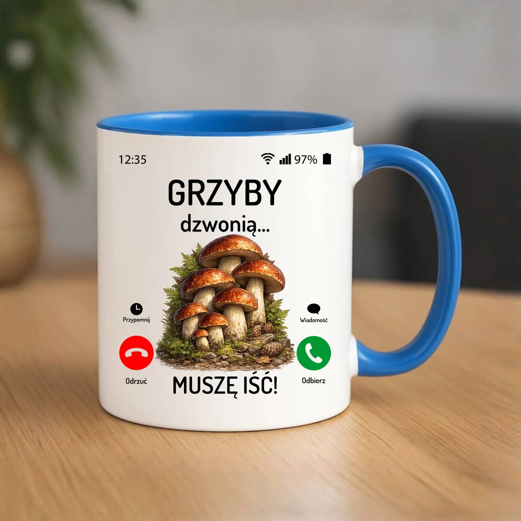 Kubek dla dziadka grzybiarza - Grzyby dzwonią muszę iść D36 - StoryCups.pl