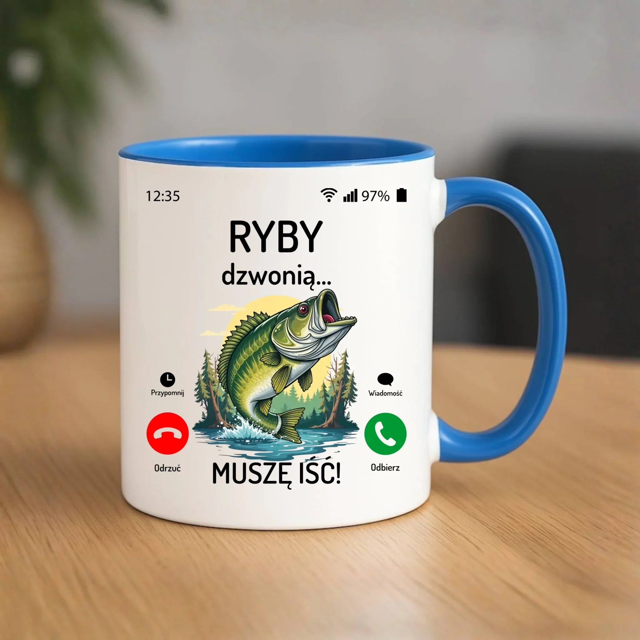 Kubek dla dziadka wędkarza - Ryby dzwonią muszę iść D37 - StoryCups.pl