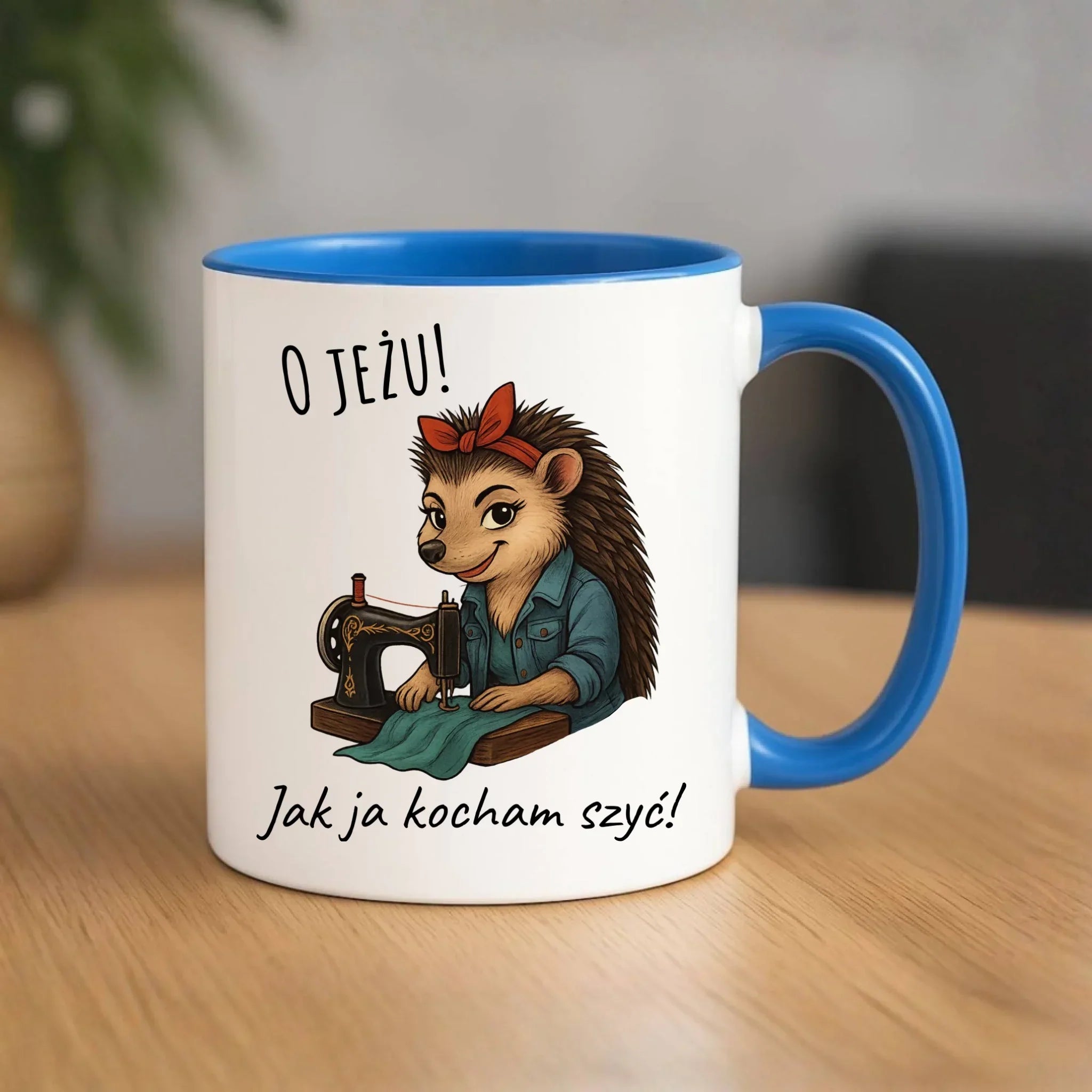 Kubek szyciowy dla krawcowej – O JEŻU! Jak ja kocham szyć! HS09 - StoryCups.pl