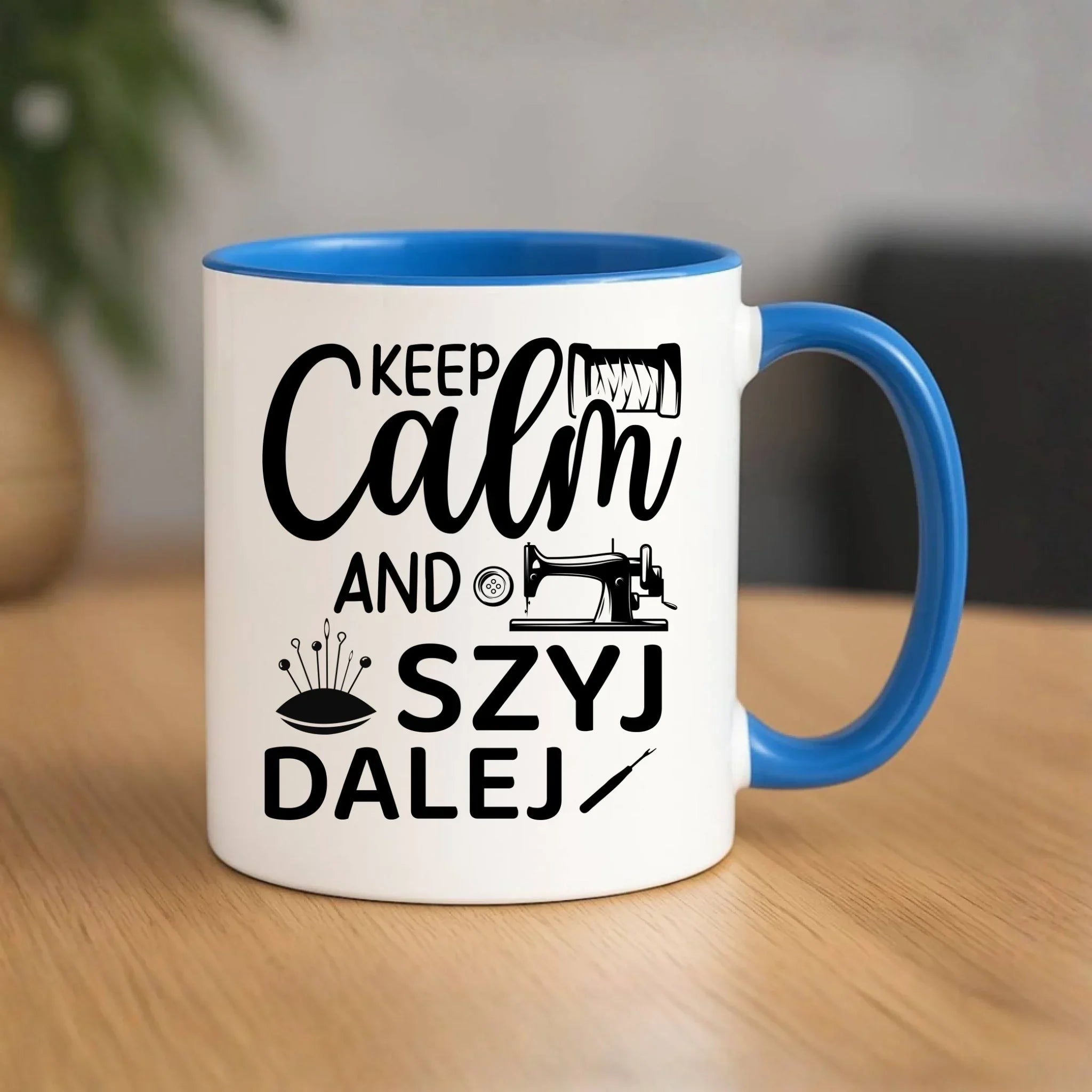 Kubek szyciowy dla krawcowej – KEEP CALM and SZYJ DALEJ HS31 - StoryCups.pl
