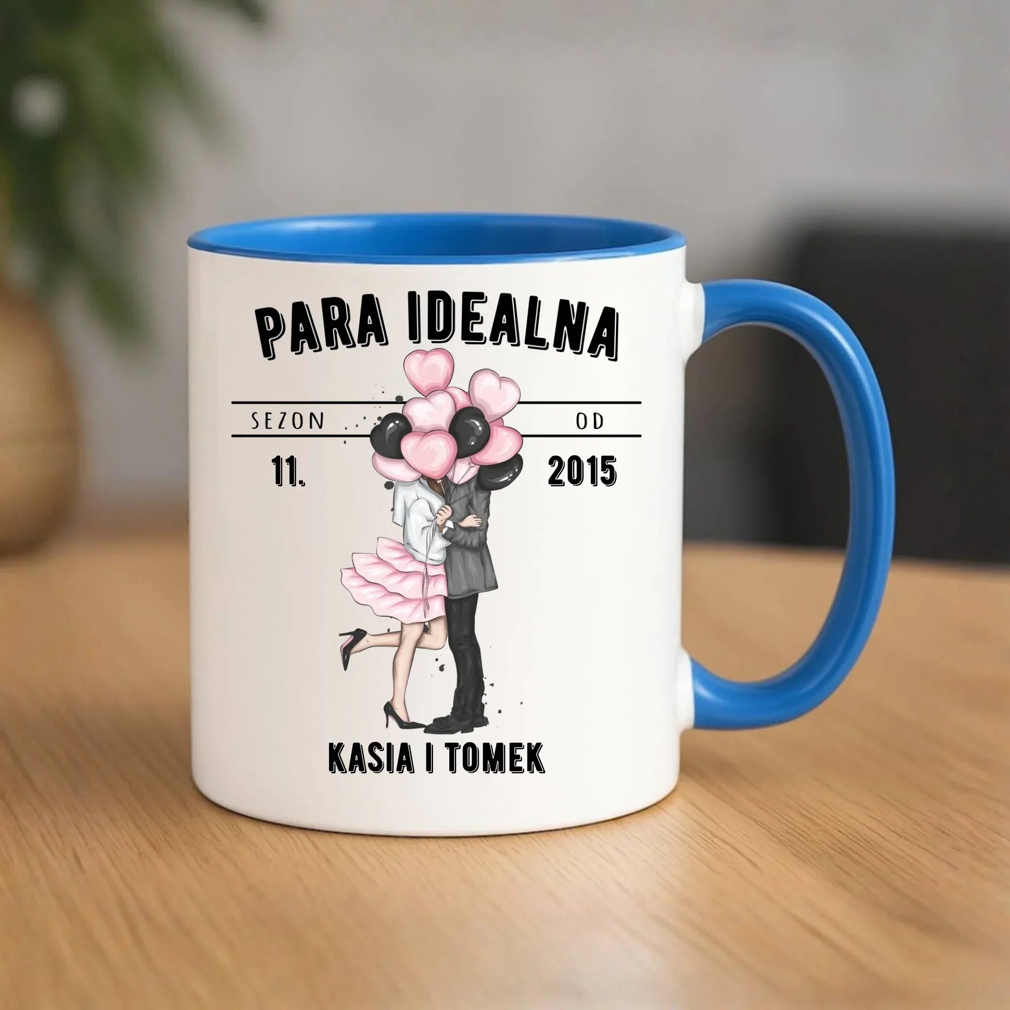 Kubek dla par na rocznicę - Para idealna - personalizowany W11 - StoryCups.pl