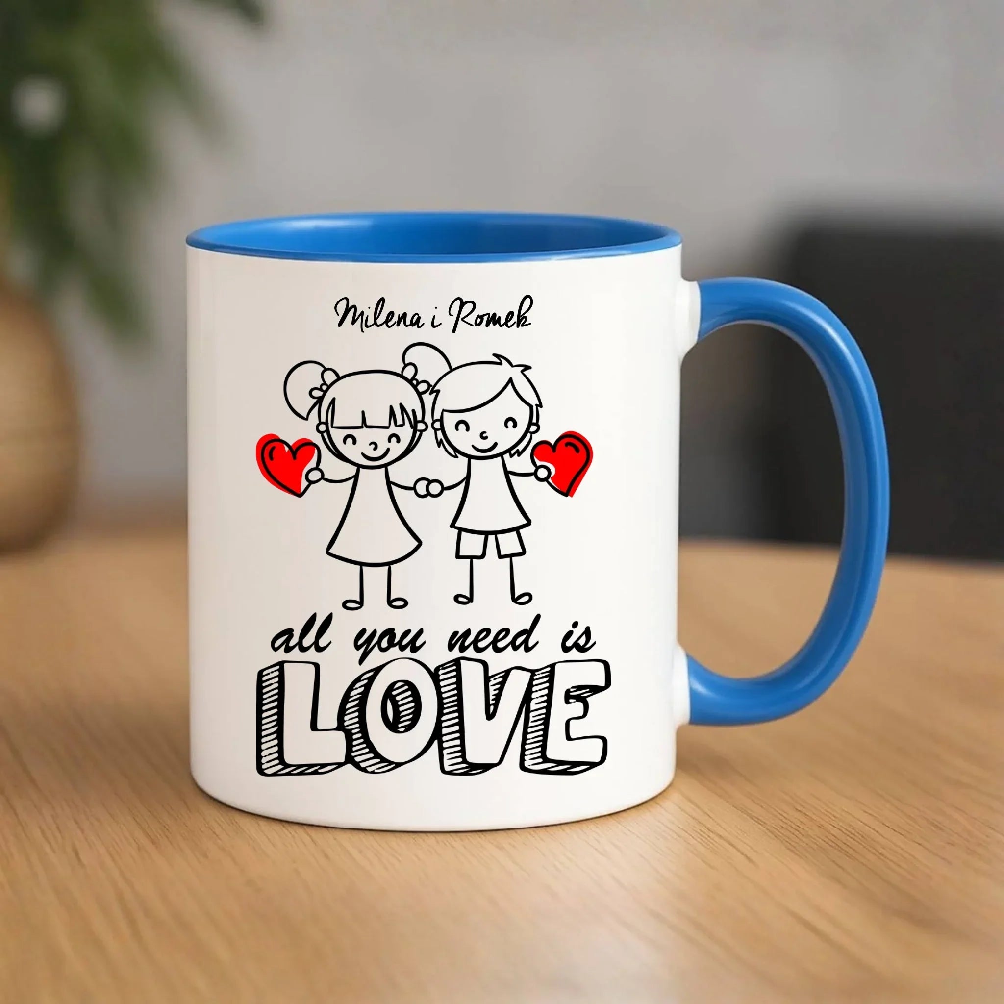 Kubek dla par - All You need is love - personalizowany W13 - StoryCups.pl