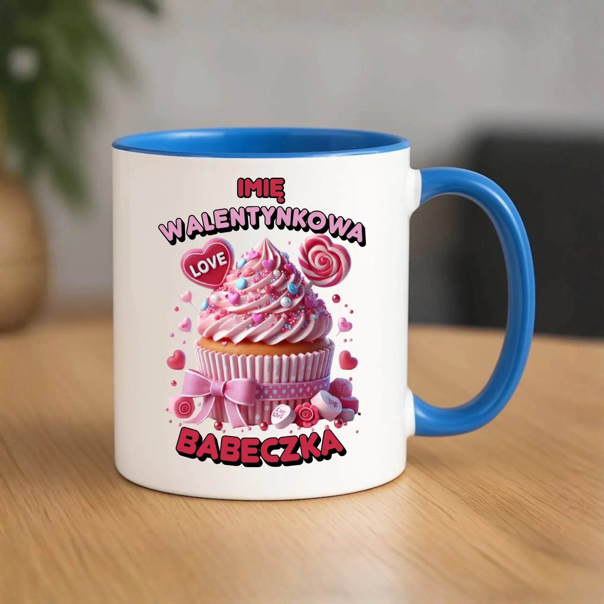 Kubek na Walentynki - Walentynkowa Babeczka - personalizowany W21 - StoryCups.pl