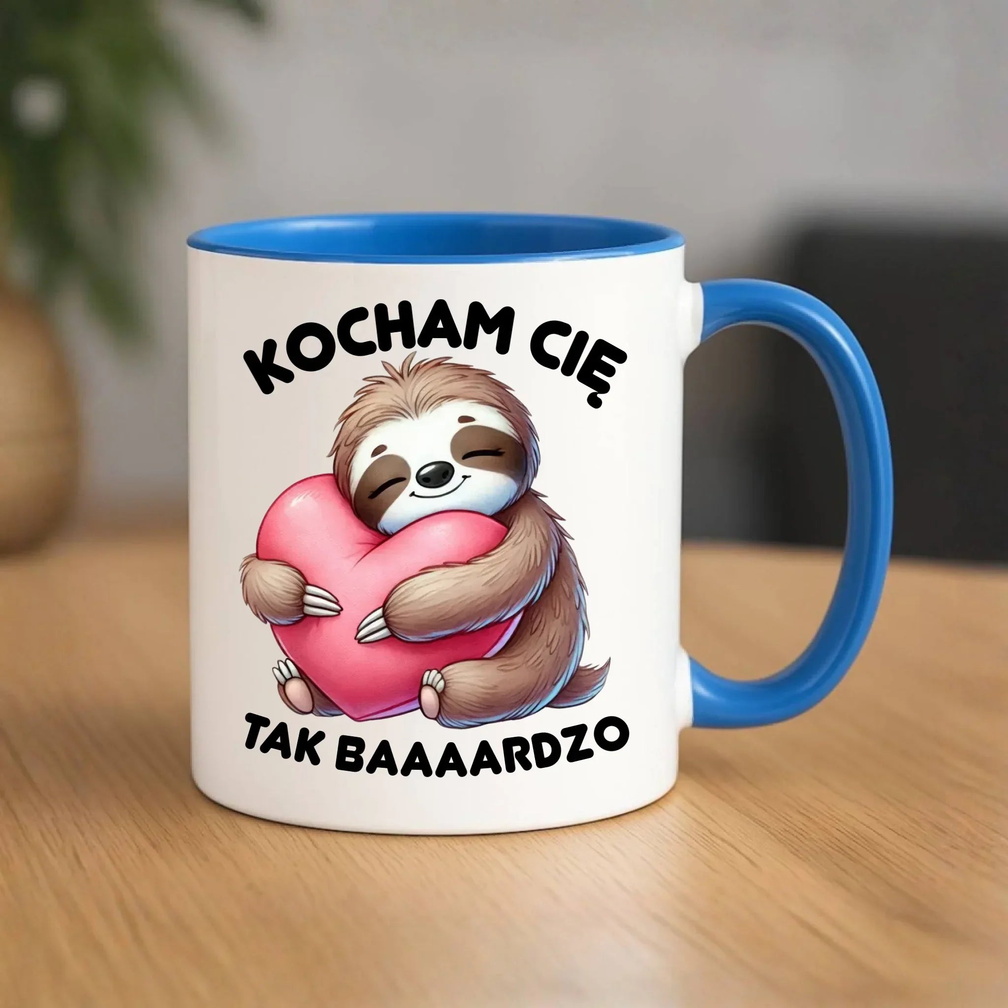 Kubek - Leniwiec Kocham Cię tak baaaardzo W16 - StoryCups.pl