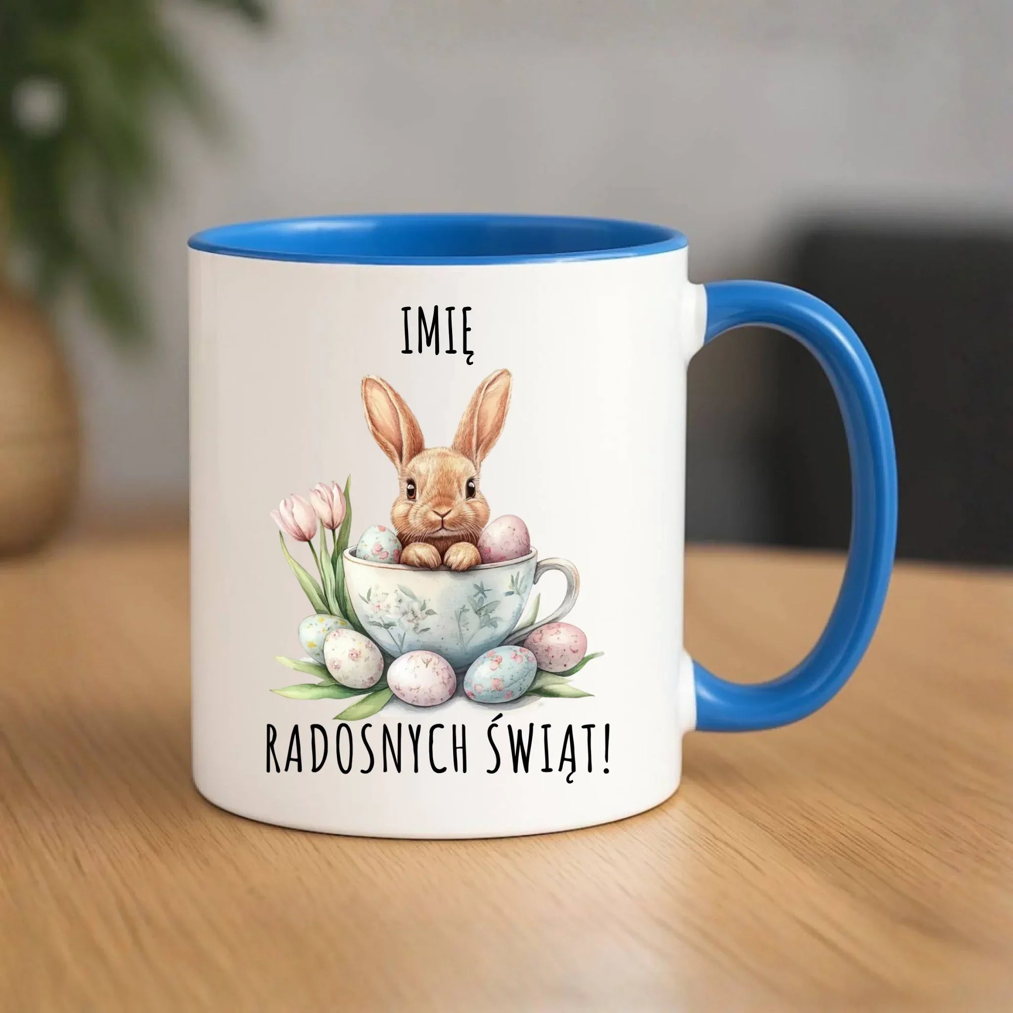 Kubek na Wielkanoc - Zajączek radosnych świąt - personalizowany WN01 - StoryCups.pl