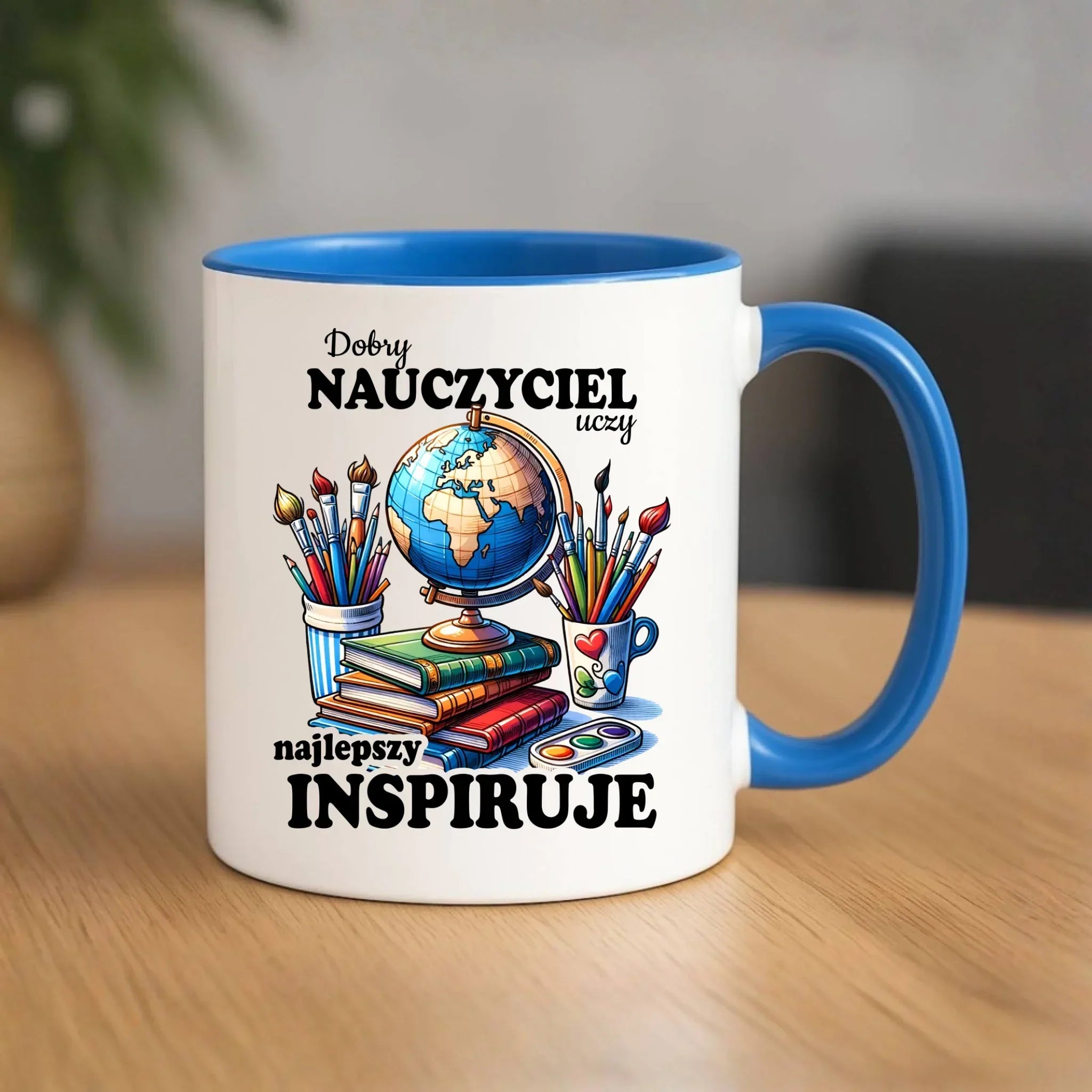 Kubek dla nauczyciela - Dobry nauczyciel uczy najlepszy inspiruje N72 - StoryCups.pl