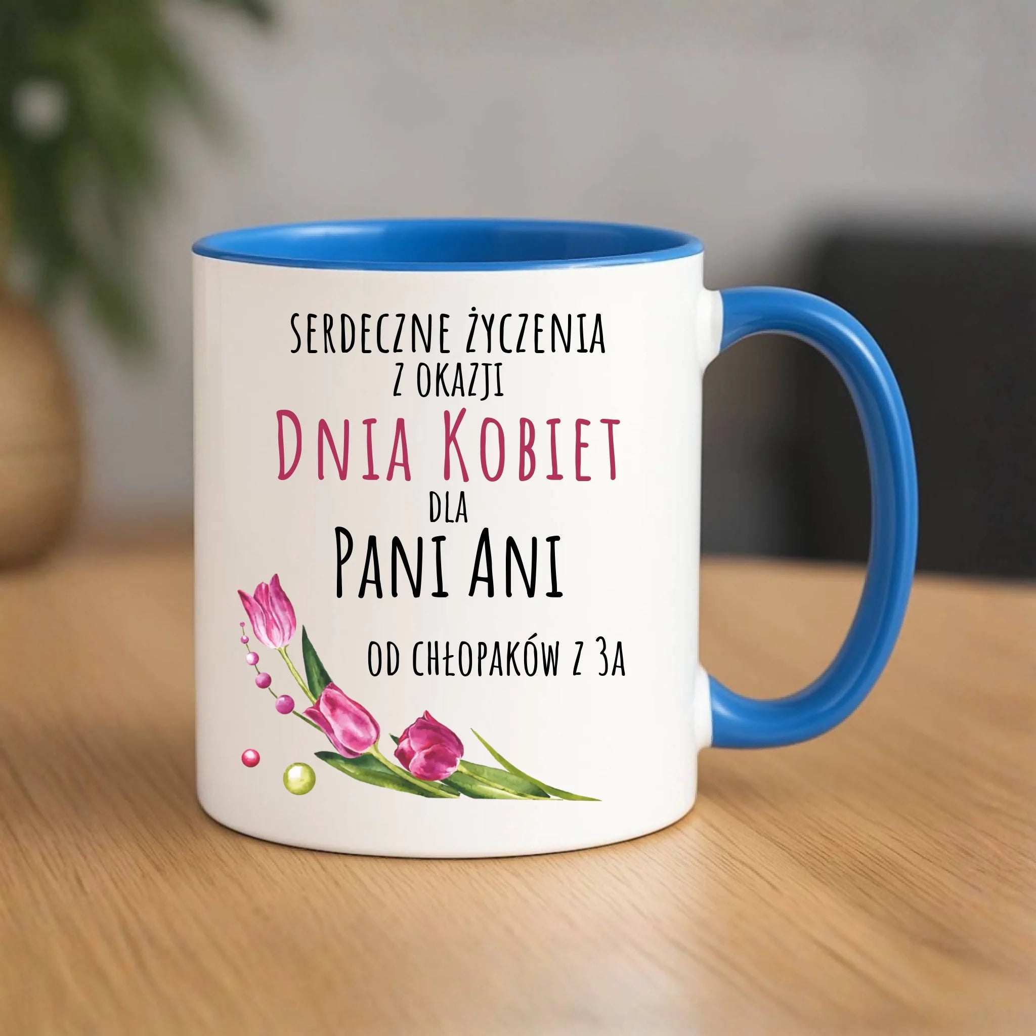 Kubek na Dzień Kobiet - Serdeczne życzenia - personalizowany DK01