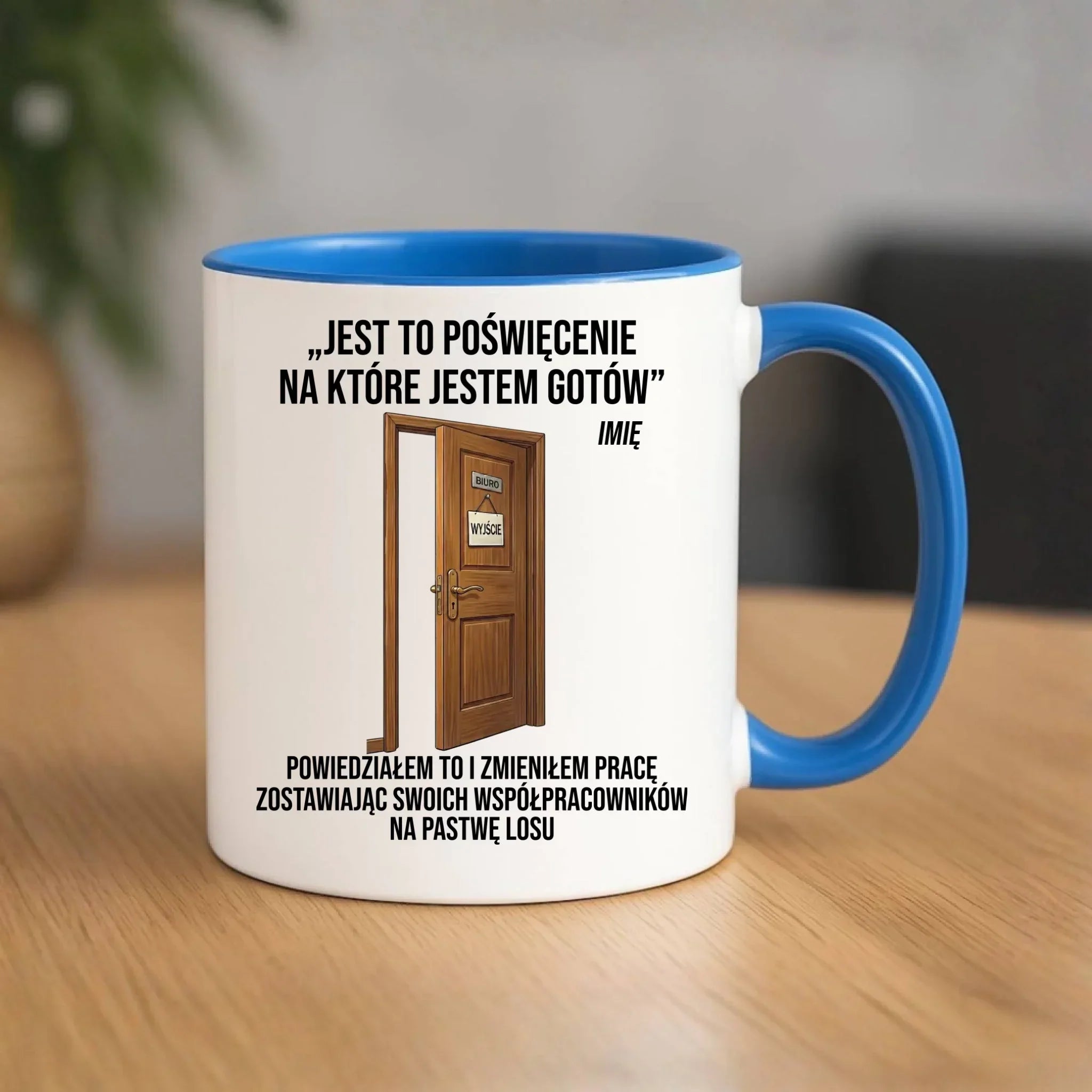 Kubek na odejście z pracy - Poświęcenie, na które jestem gotów - personalizowany OP02 - StoryCups.pl