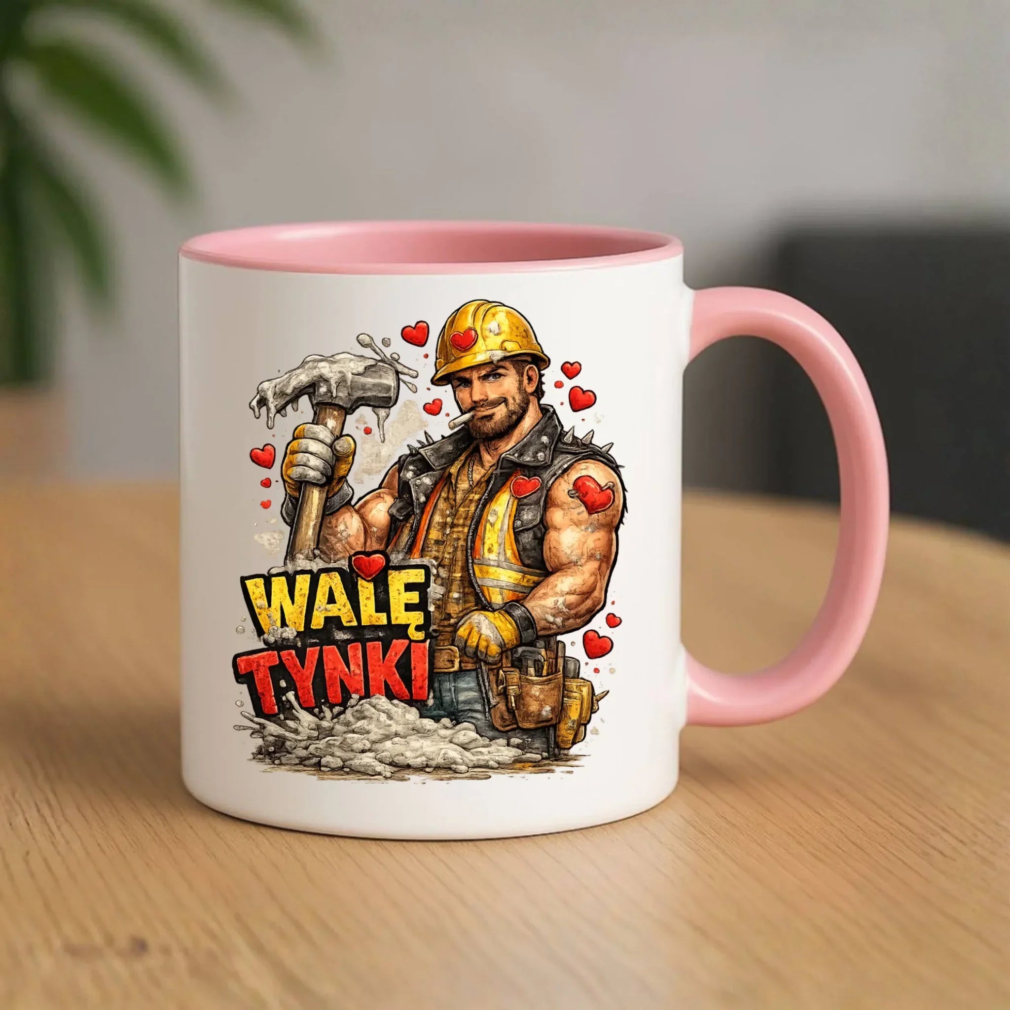 Kubek na Walentynki - Budowlaniec Walę tynki W64 - StoryCups.pl