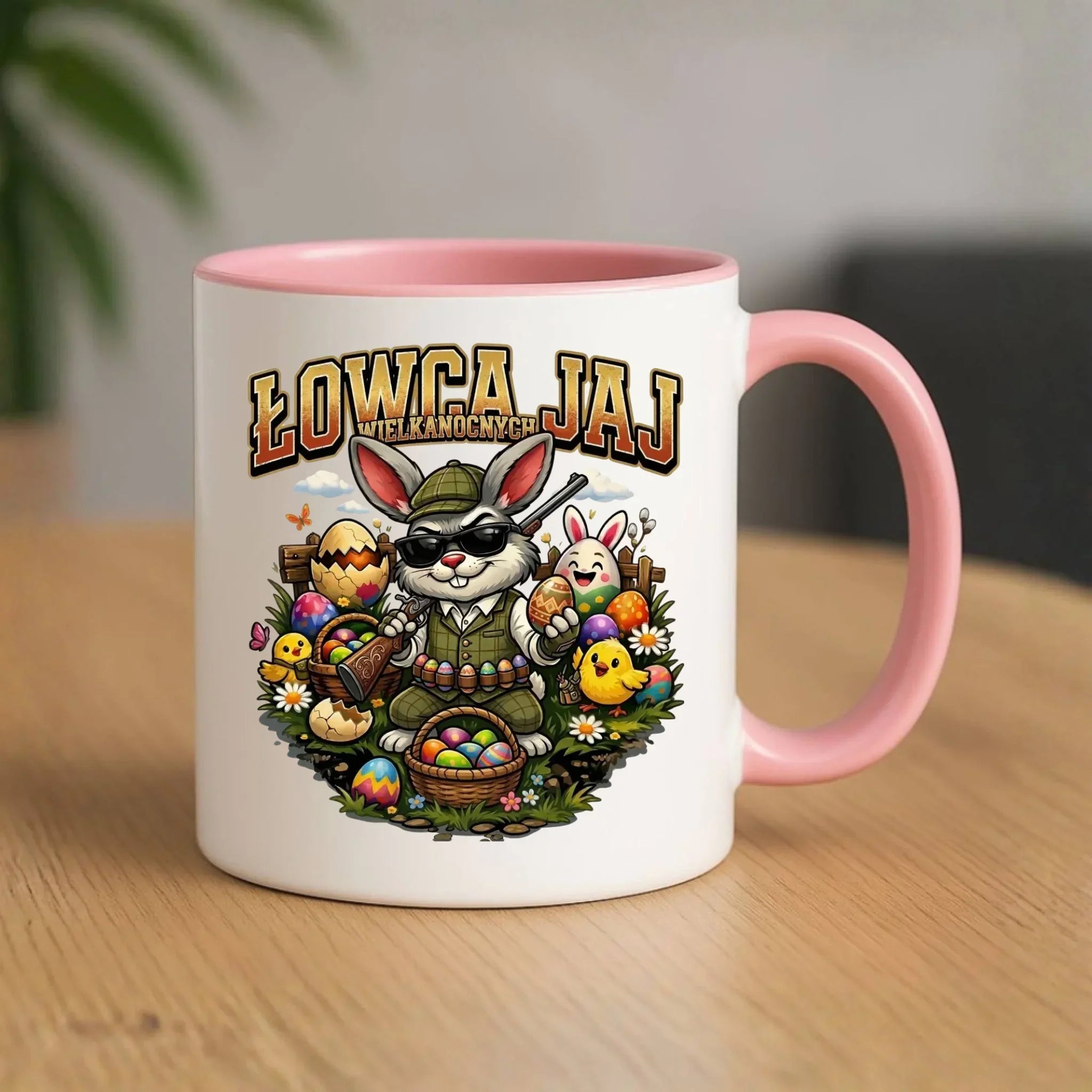 Kubek wielkanocny - Zając Łowca Jaj WN12 - StoryCups.pl
