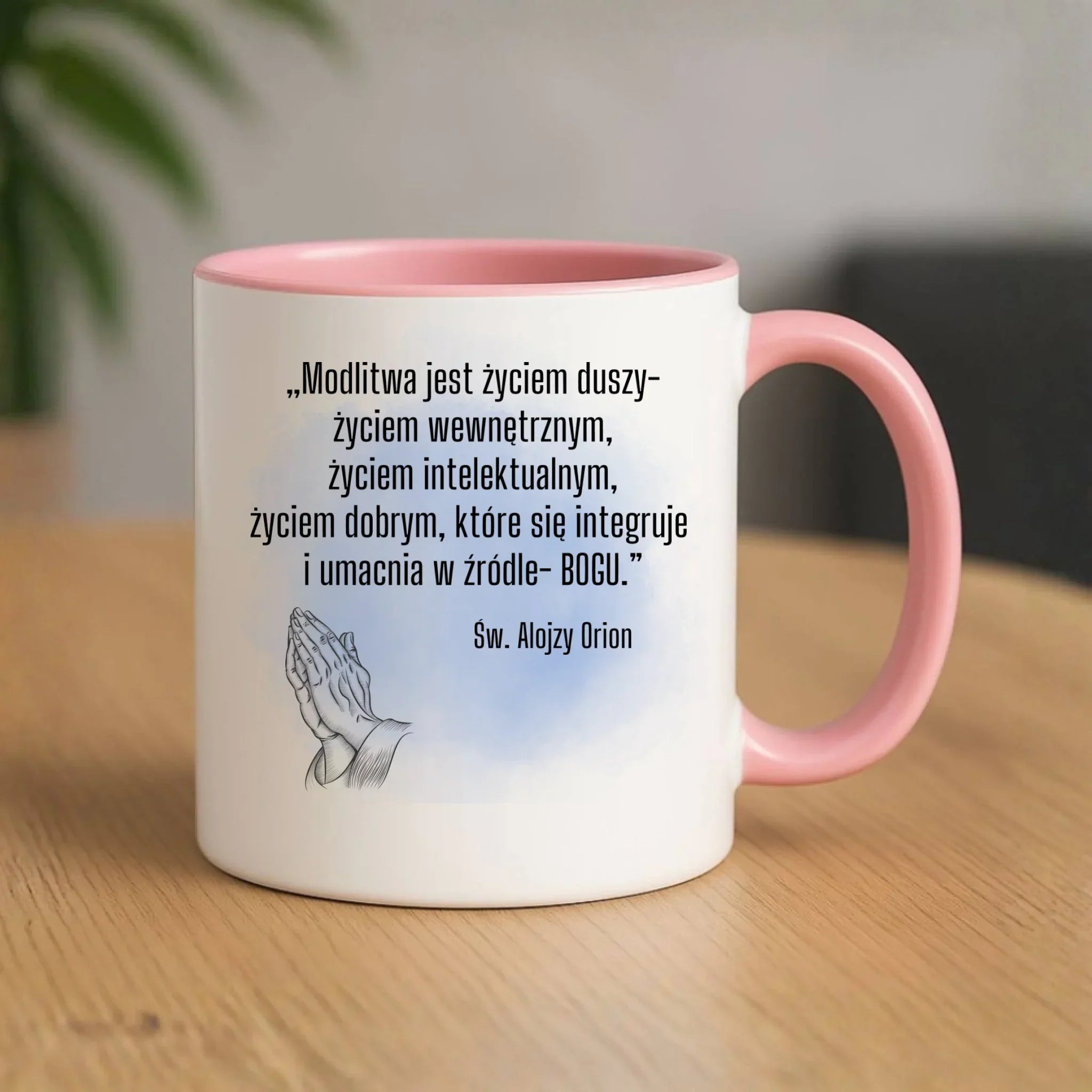 Kubek chrześcijański - Modlitwa jest życiem duszy św. Alojzy Orion DU02 - StoryCups.pl
