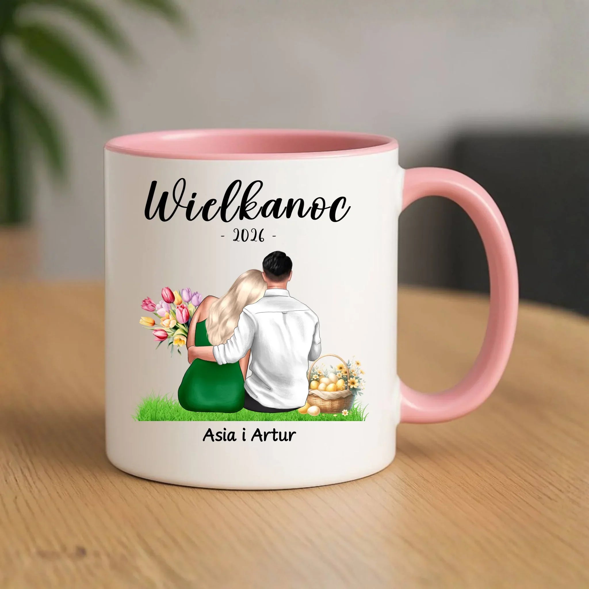 Kubek na Wielkanoc dla par - personalizowany WN36 - StoryCups.pl