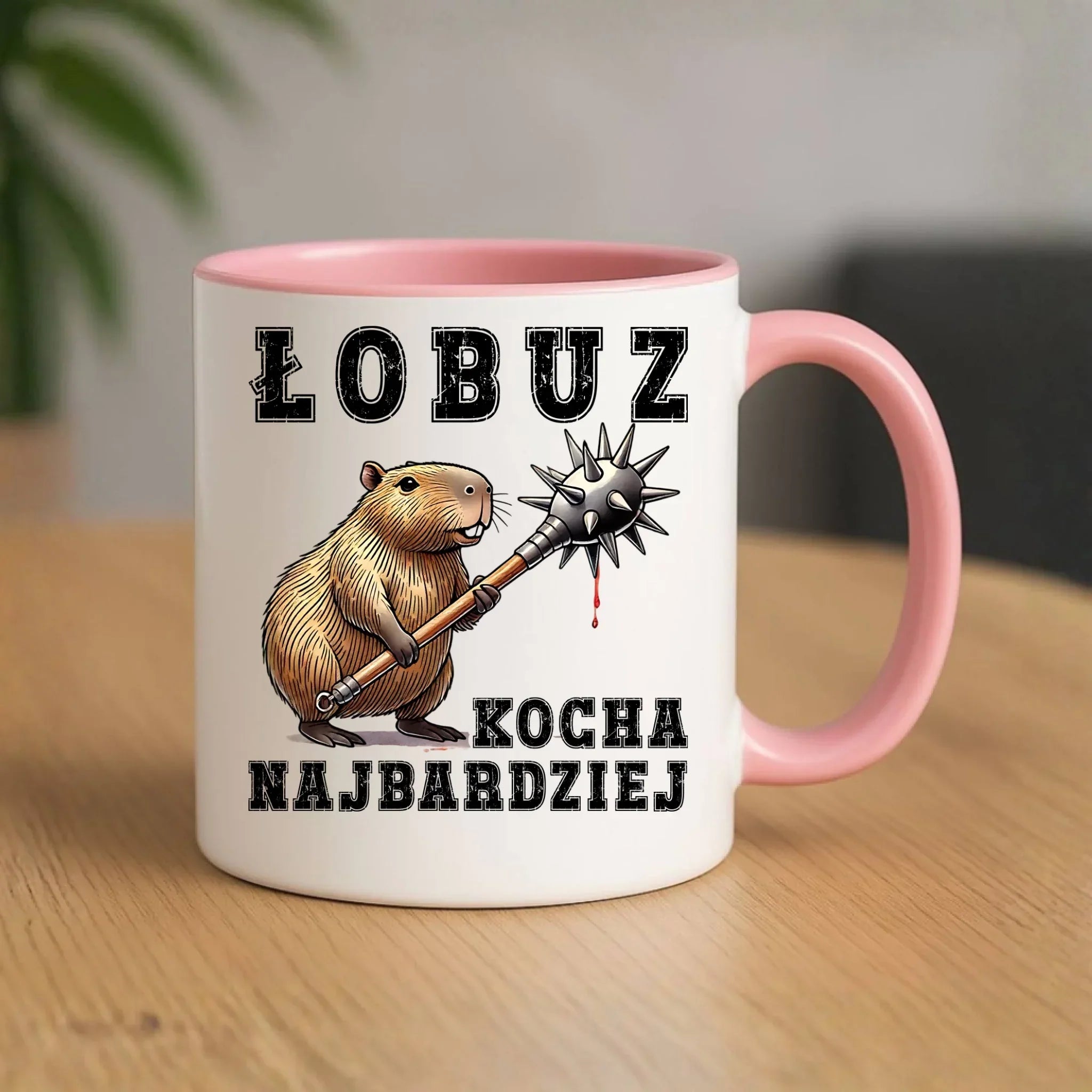 Kubek - prezent dla chłopaka - Łobuz kapibara z maczugą DCH17 - StoryCups.pl