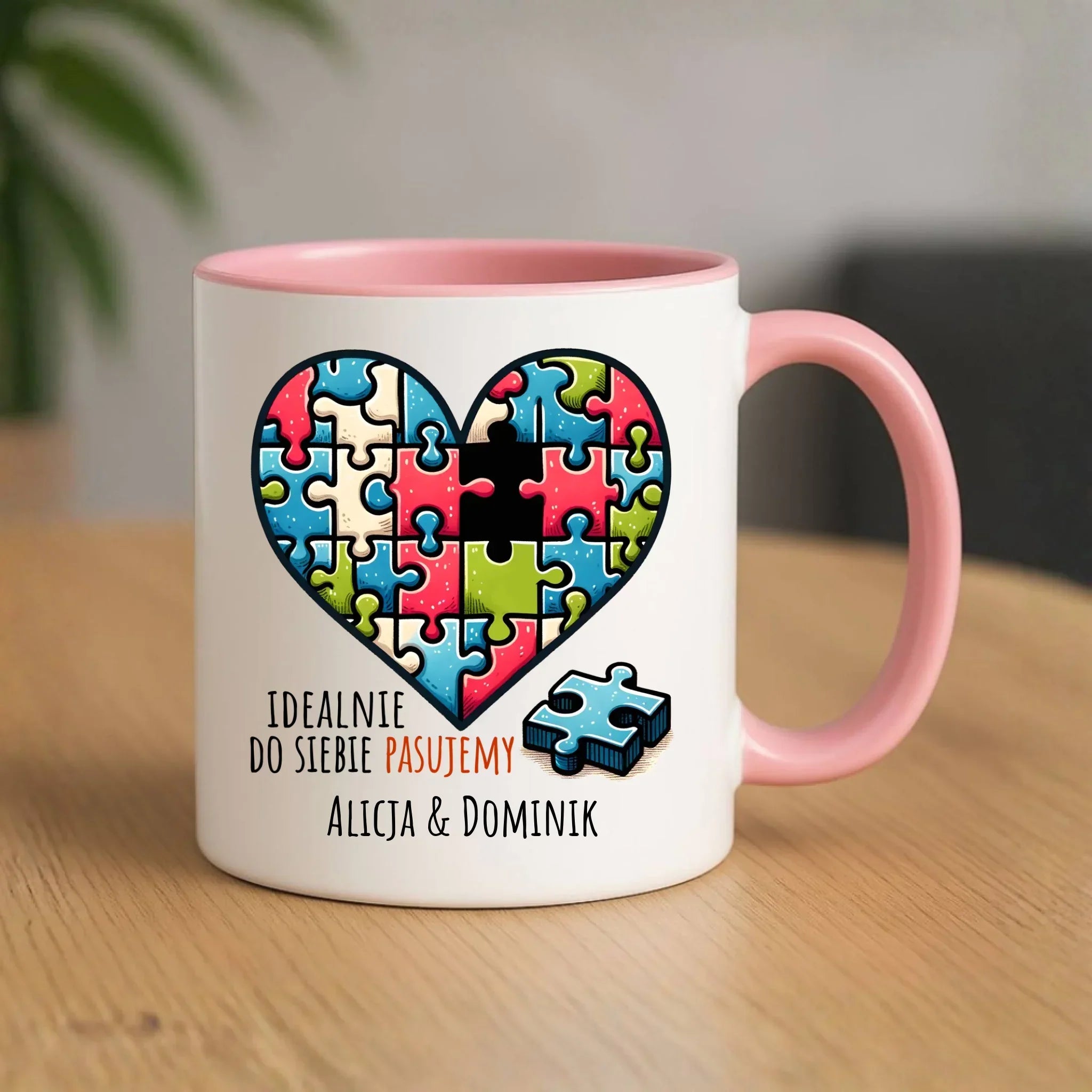 Kubek dla par - Idealnie do siebie pasujemy - personalizowany W44 - StoryCups.pl