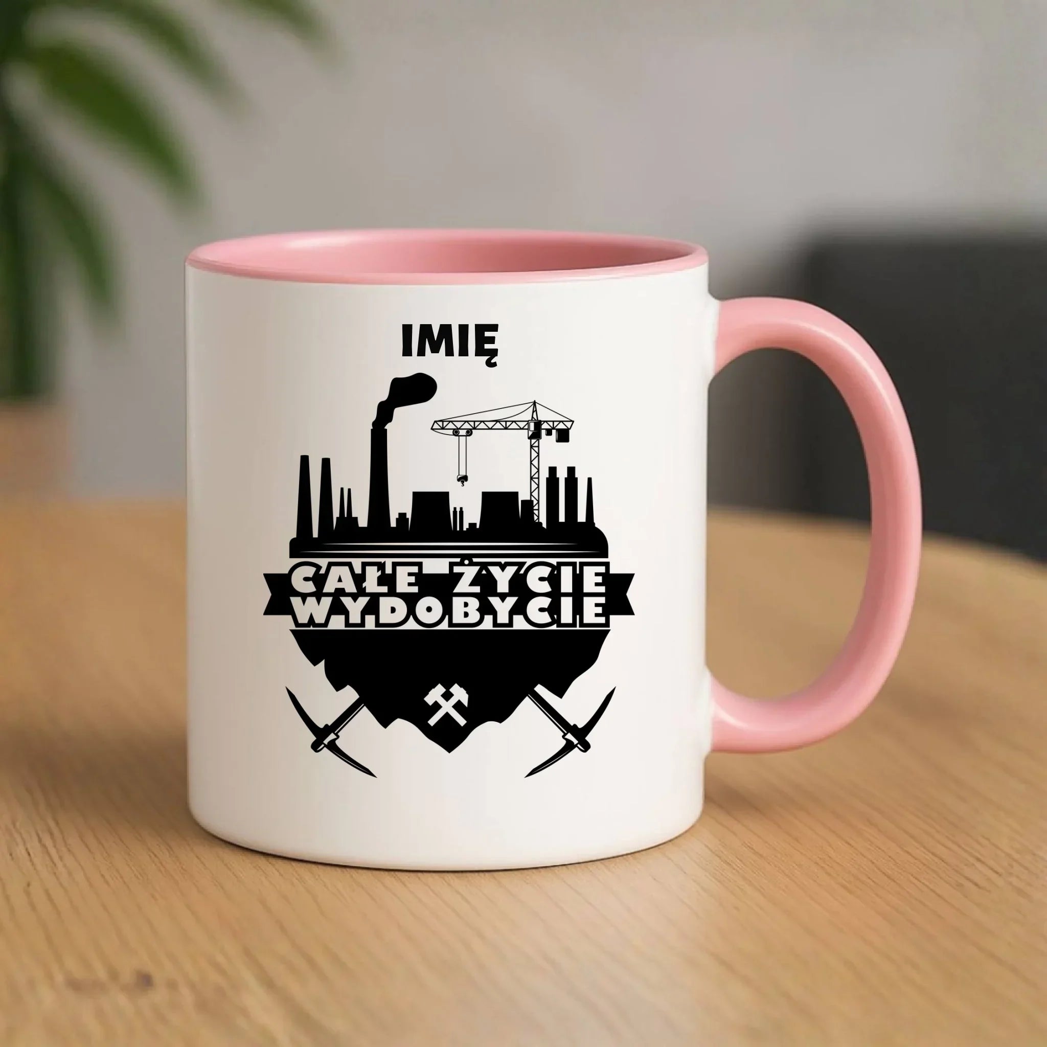 Kubek - prezent dla górnika - Całe życie wydobycie - personalizowany G09 - StoryCups.pl
