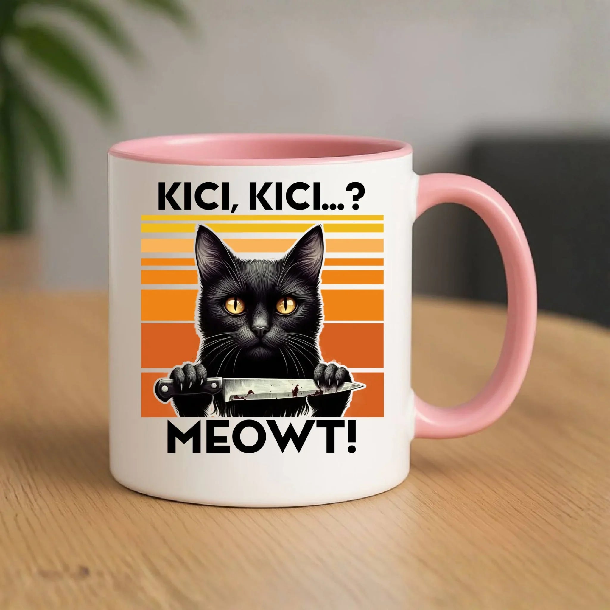 Kubek - Kot z nożem - Kici, kici... MEOWT! HL17 - StoryCups.pl
