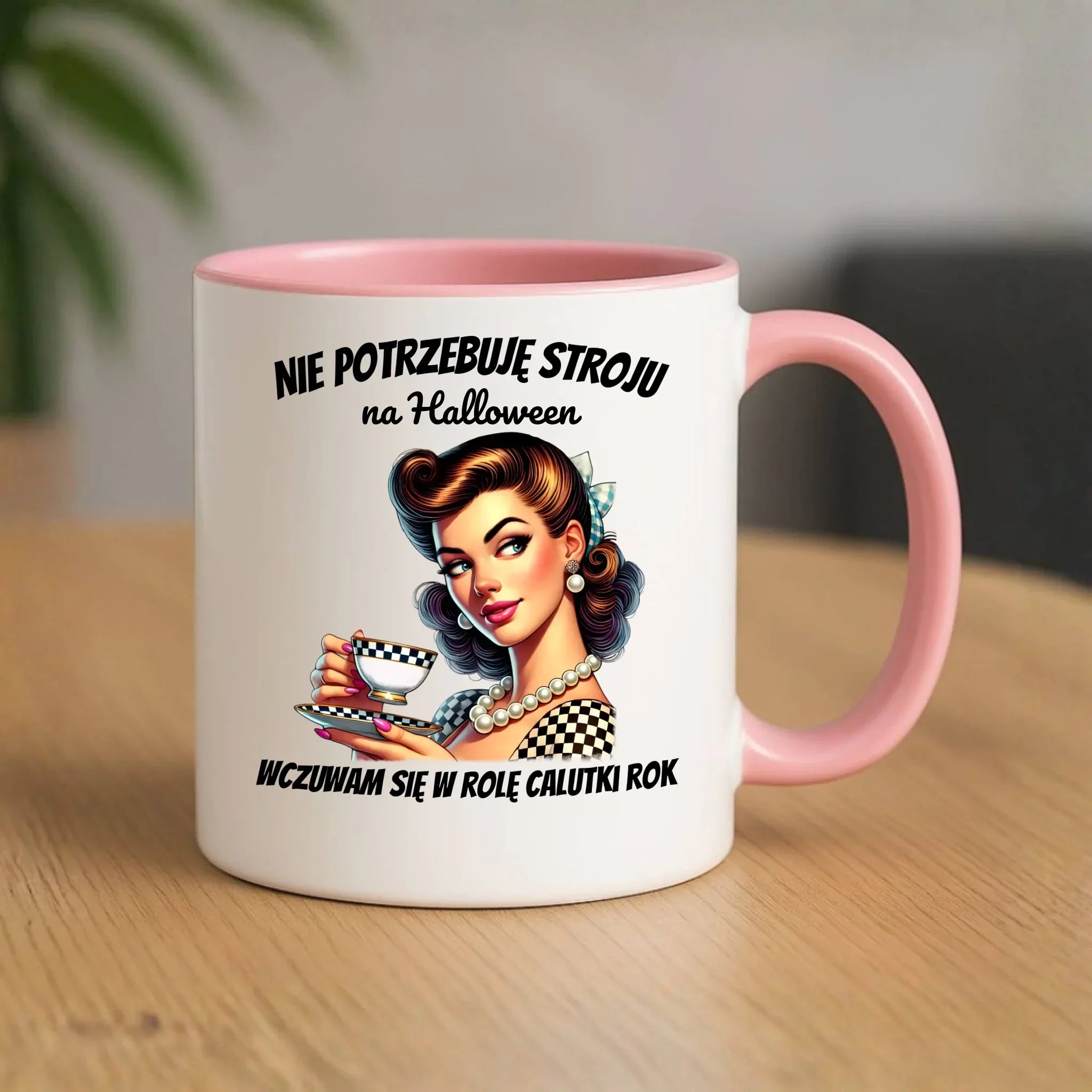 Kubek retro pin-up girl – Nie potrzebuję stroju na Halloween HL29 - StoryCups.pl