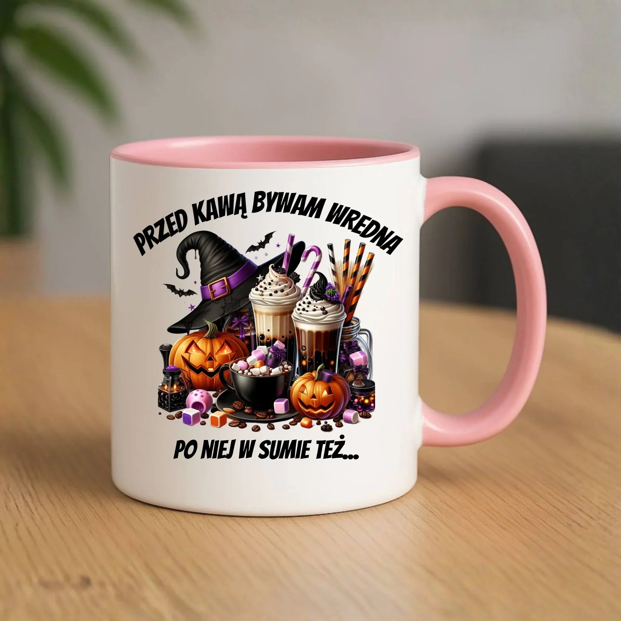 Kubek Halloween – Przed kawą bywam wredna, po niej w sumie też HL30 - StoryCups.pl